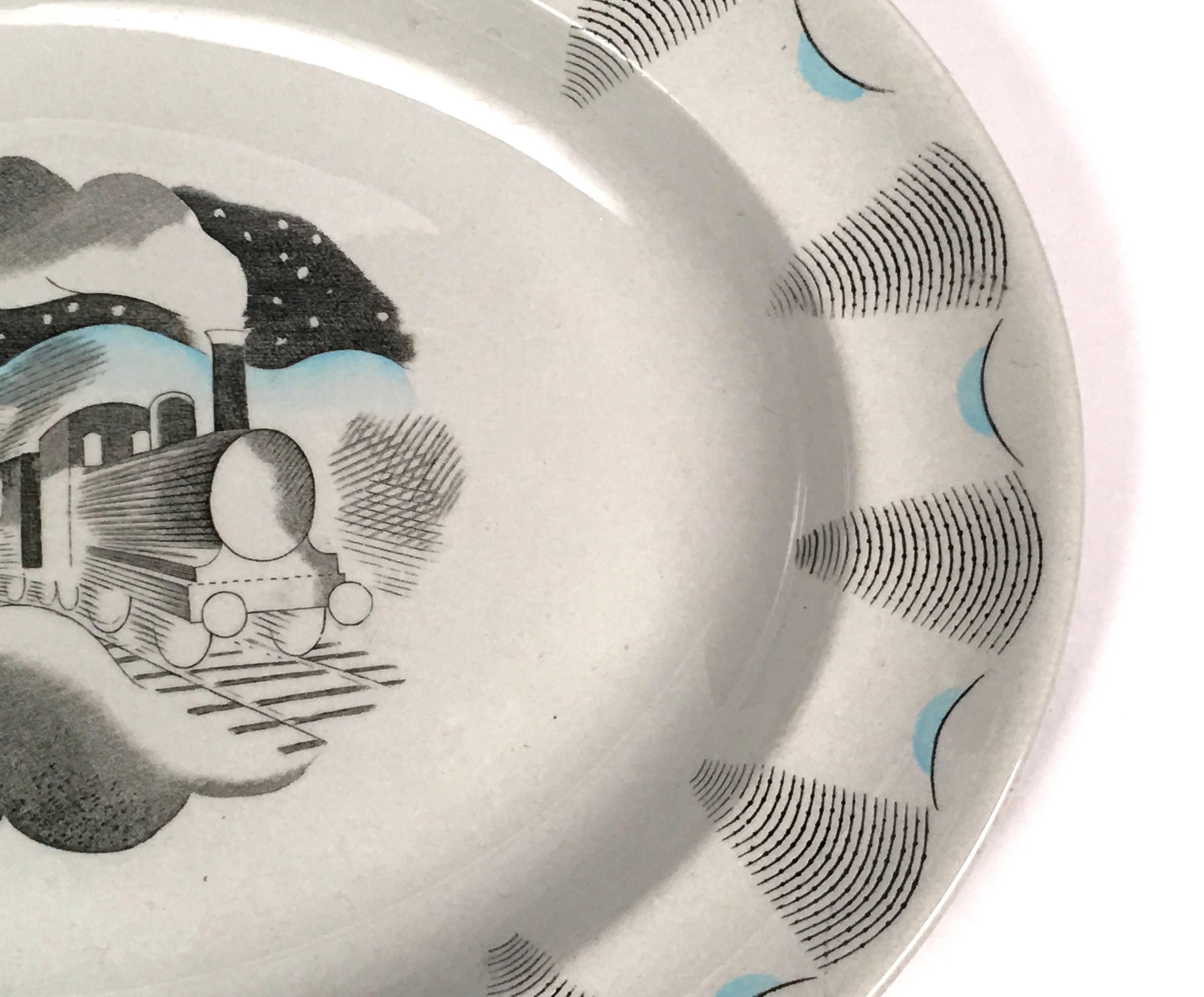 Eric Ravilious Wedgwood Travel Serie Nachtzug Teller (Art déco)
