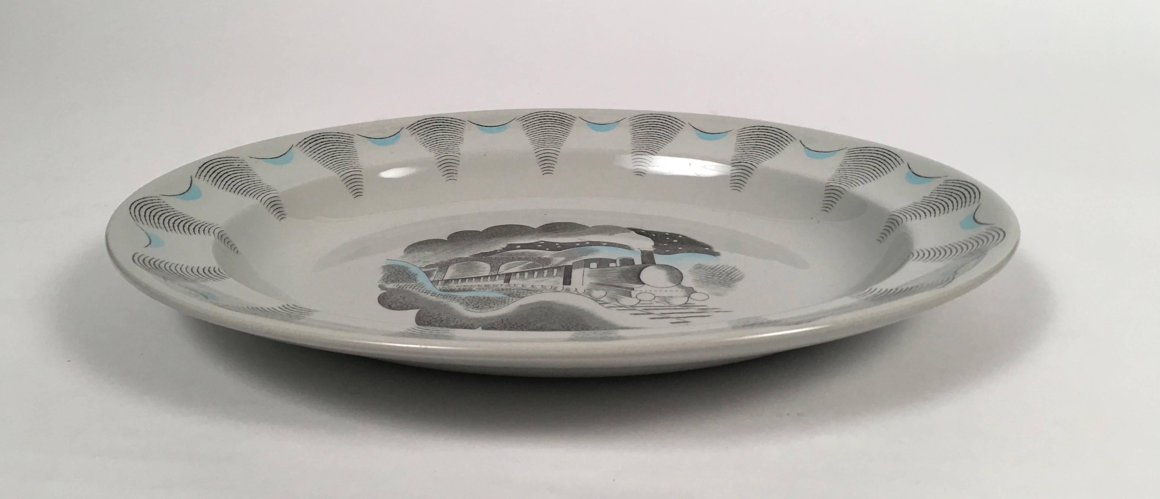 Eric Ravilious Wedgwood Travel Serie Nachtzug Teller (Glasiert)