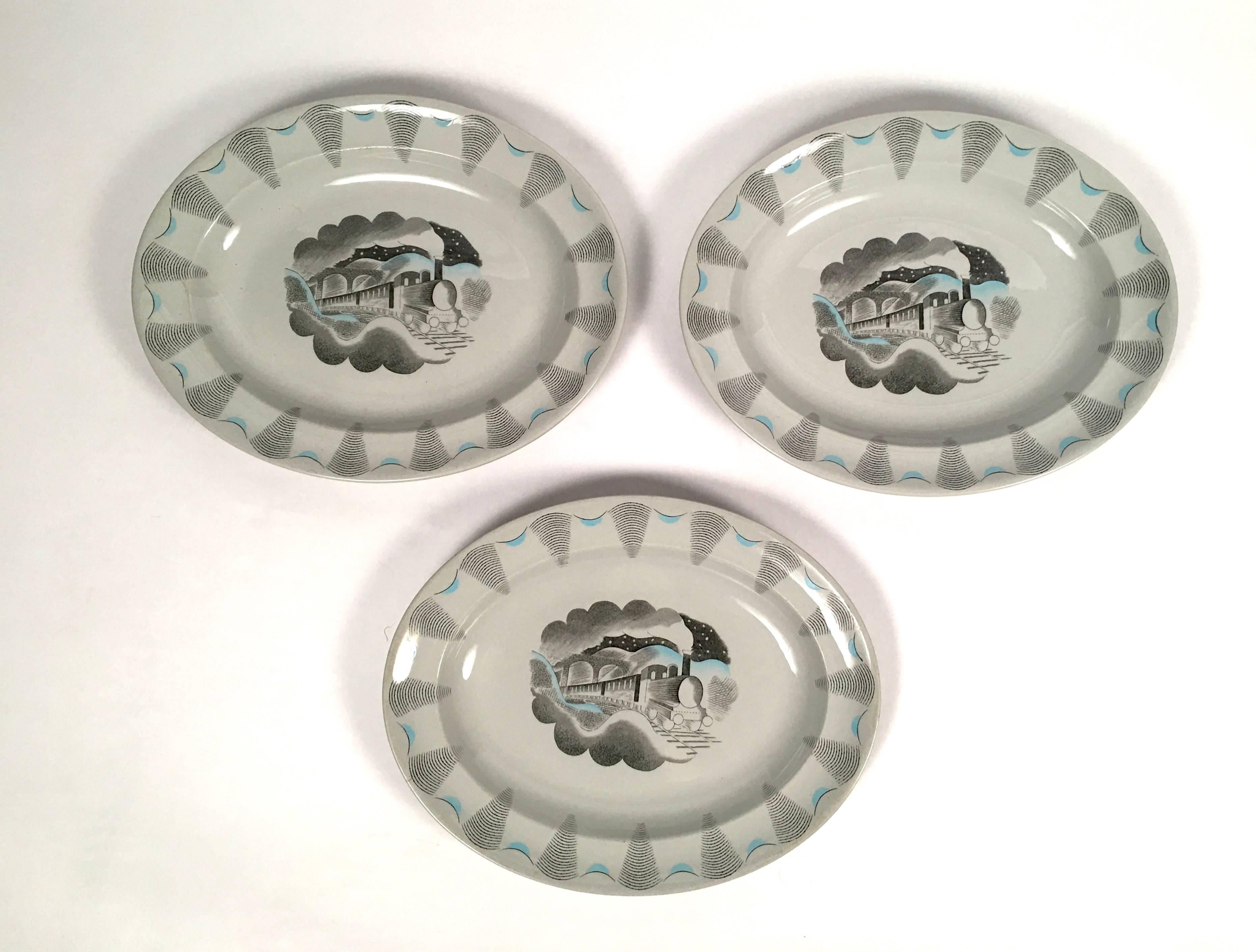 Eric Ravilious Wedgwood Travel Serie Nachtzug Teller (Tonware)