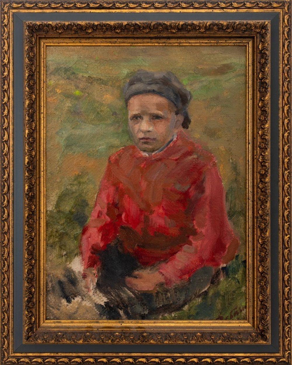 Eric Rebane Portrait Painting - "Boy in the Field"