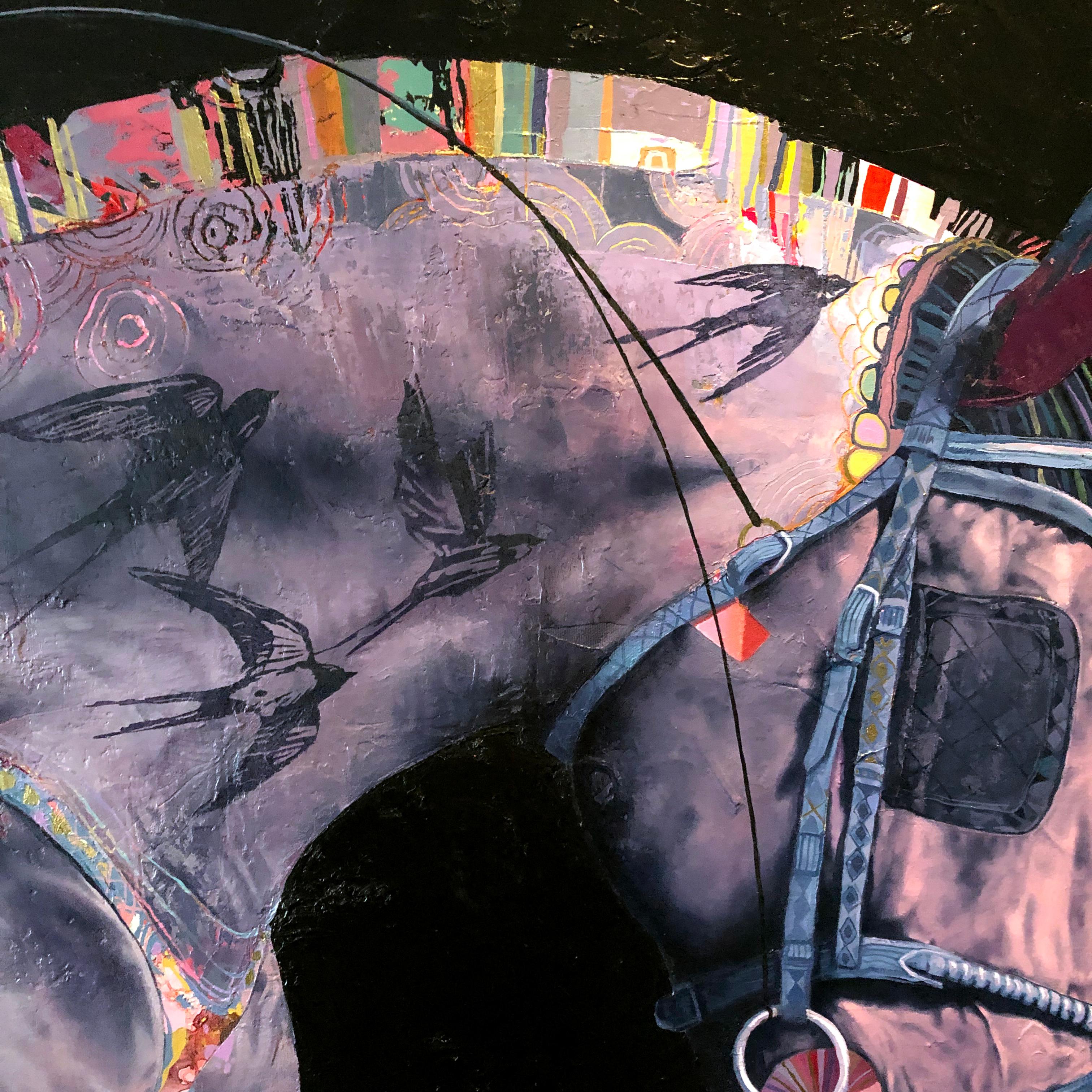 Eric Robitaille Allied Contemporary Abstract Horse Dramatic Color Palette Texture And Layering For Sale At 1stdibs