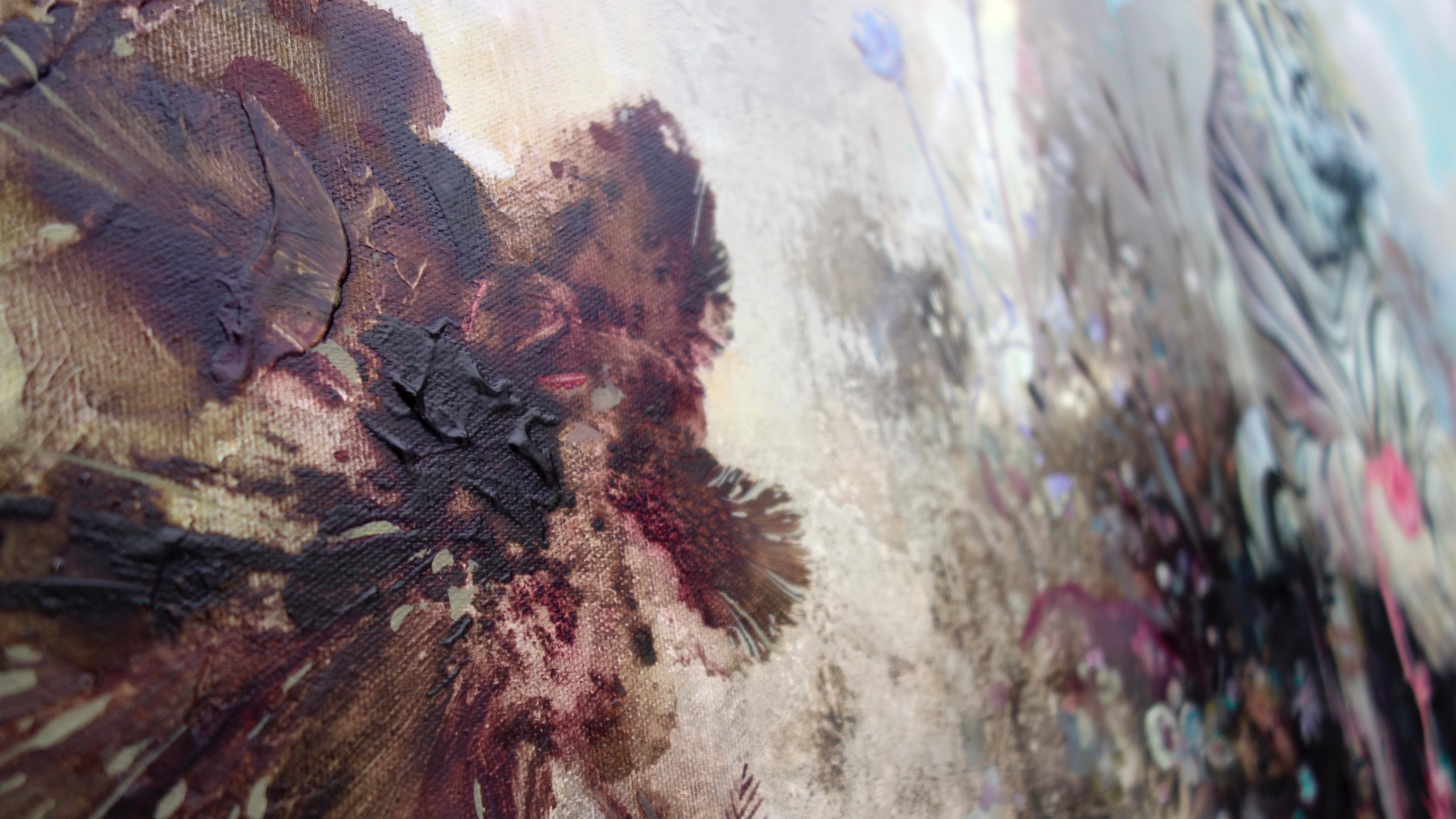 Mount Fortitude, Abstract Realism, Tiger with bright palette and design texture For Sale 1