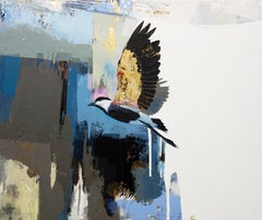 Set Free – zeitgenössisches abstraktes Gemälde und kräftige Farben mit fliegenden Vögeln