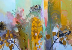 Where the Emeralds Reign - contemporary abstract and bold colours with bull