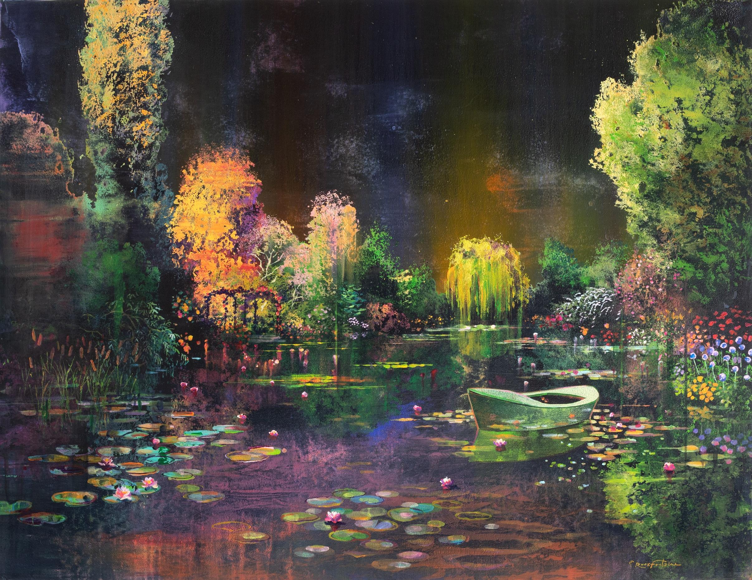 Jardin d’eaux et de feu - Painting by Eric Roux-Fontaine