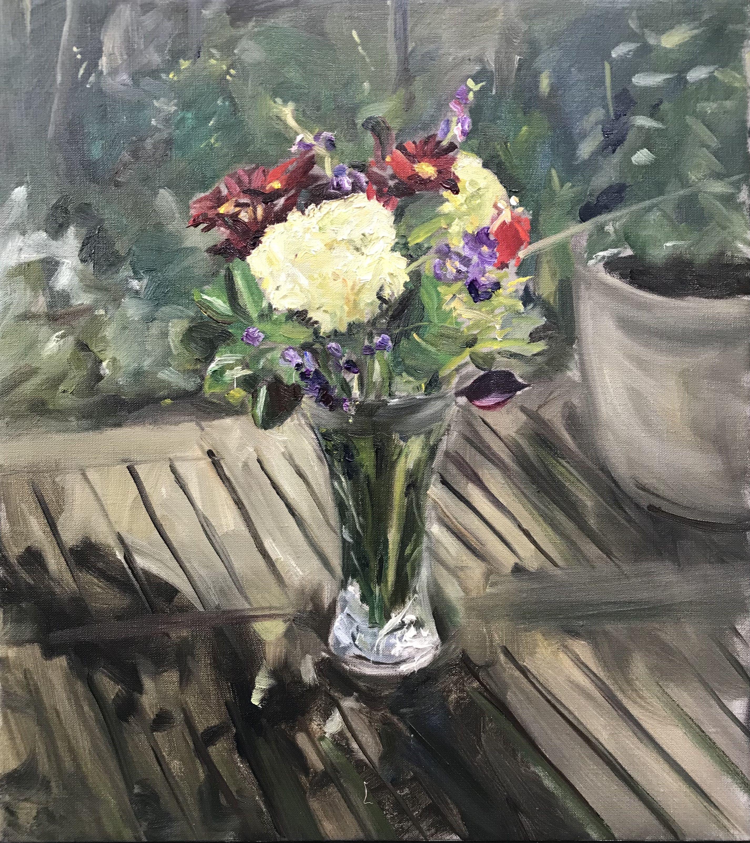 Fiori assortiti, Pittura, Olio su tela