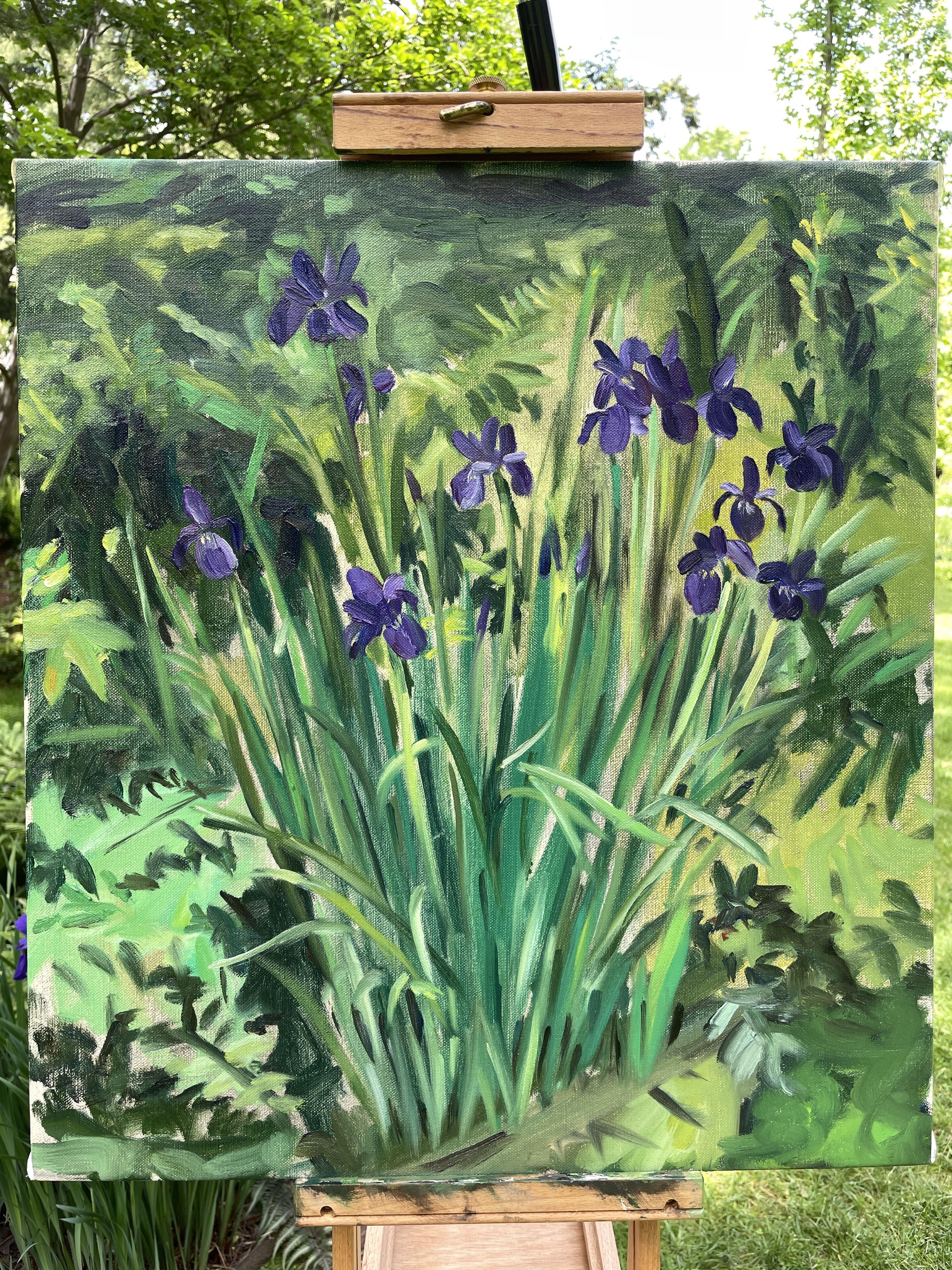 Irises, Painting, Oil on Canvas For Sale 2