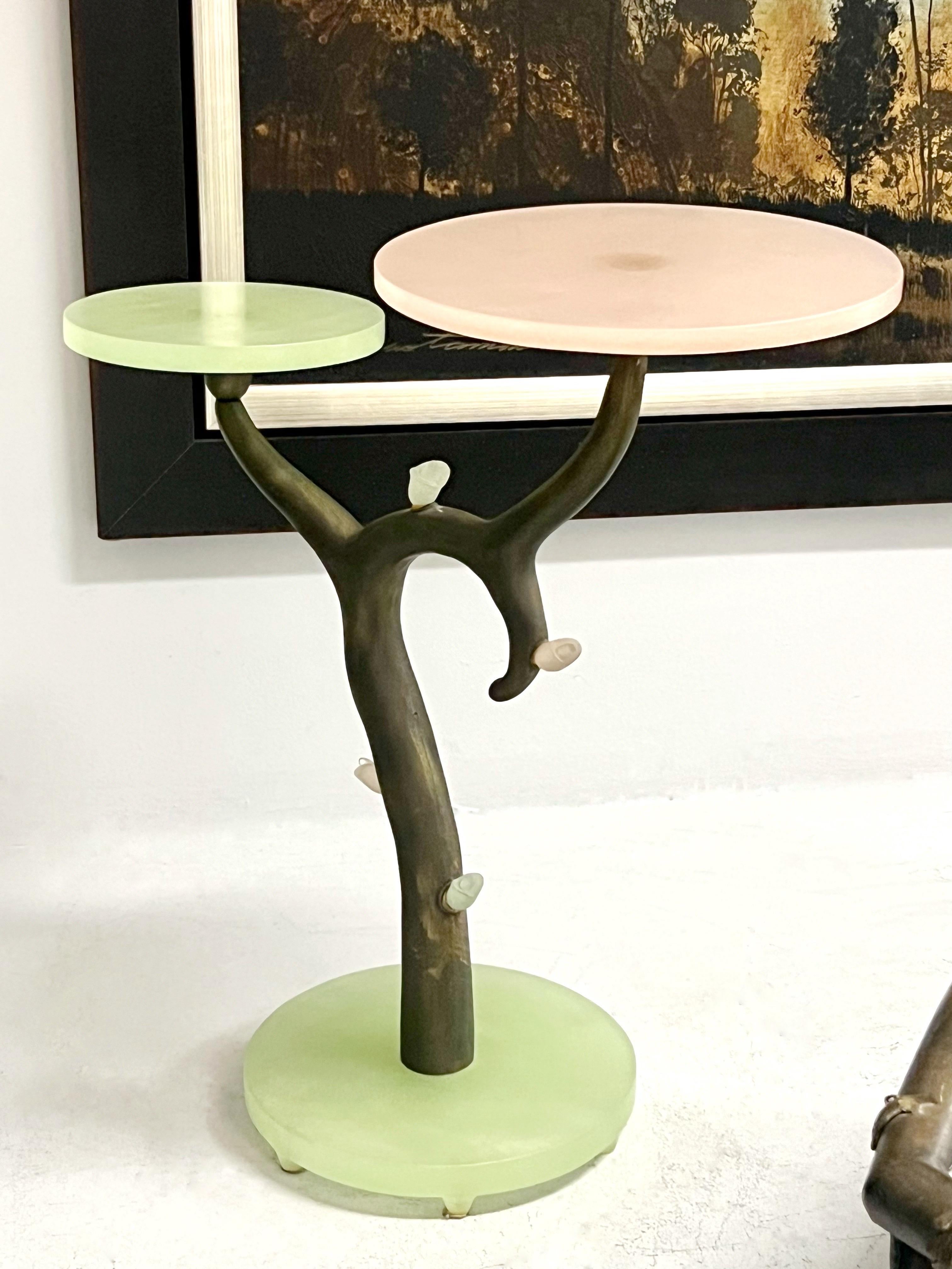 Eric Schmidt Daum Glass and Bronze Pate de Verre Sculptural Table  In Good Condition For Sale In Miami, FL