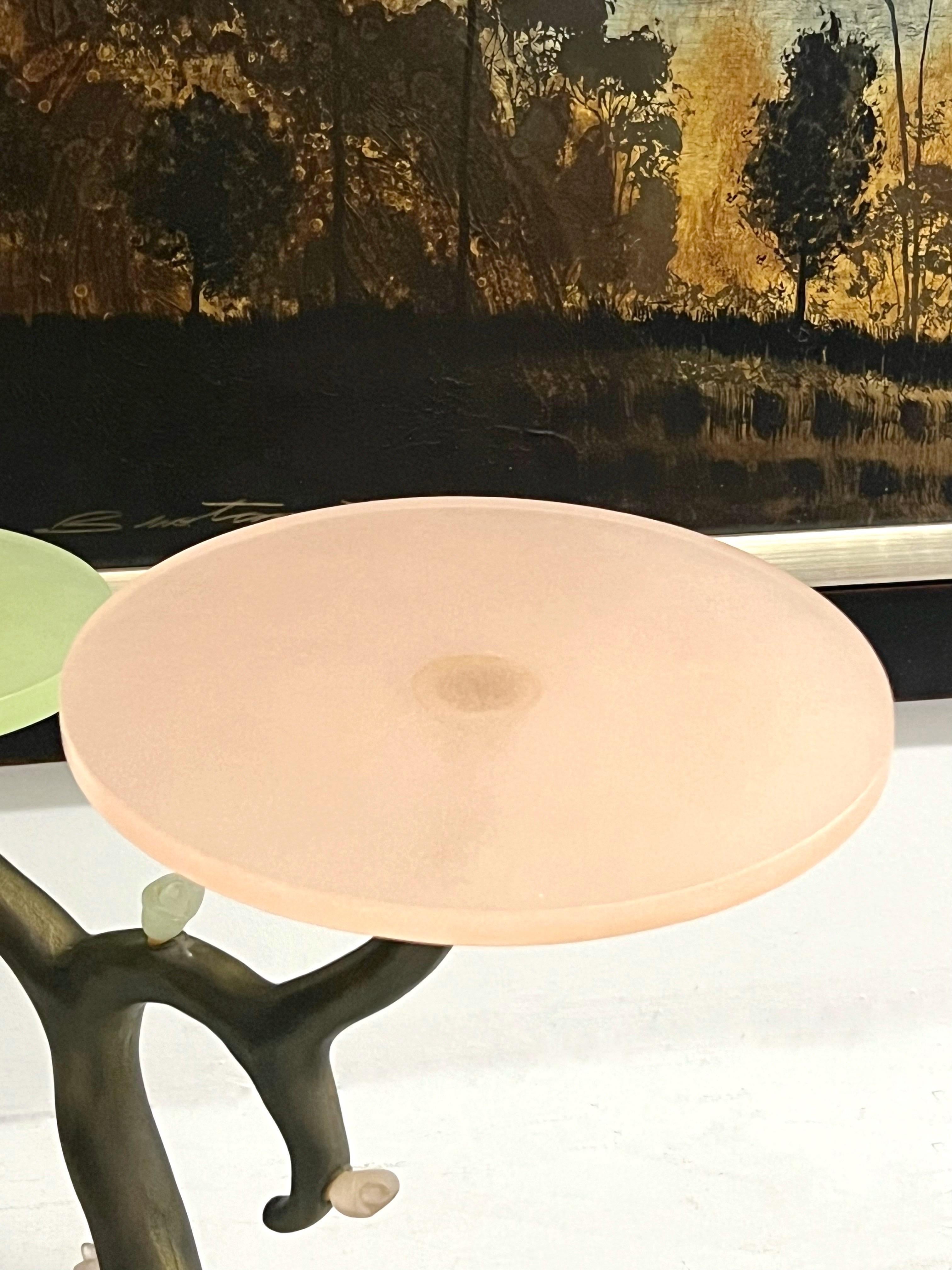 Late 20th Century Eric Schmidt Daum Glass and Bronze Pate de Verre Sculptural Table  For Sale