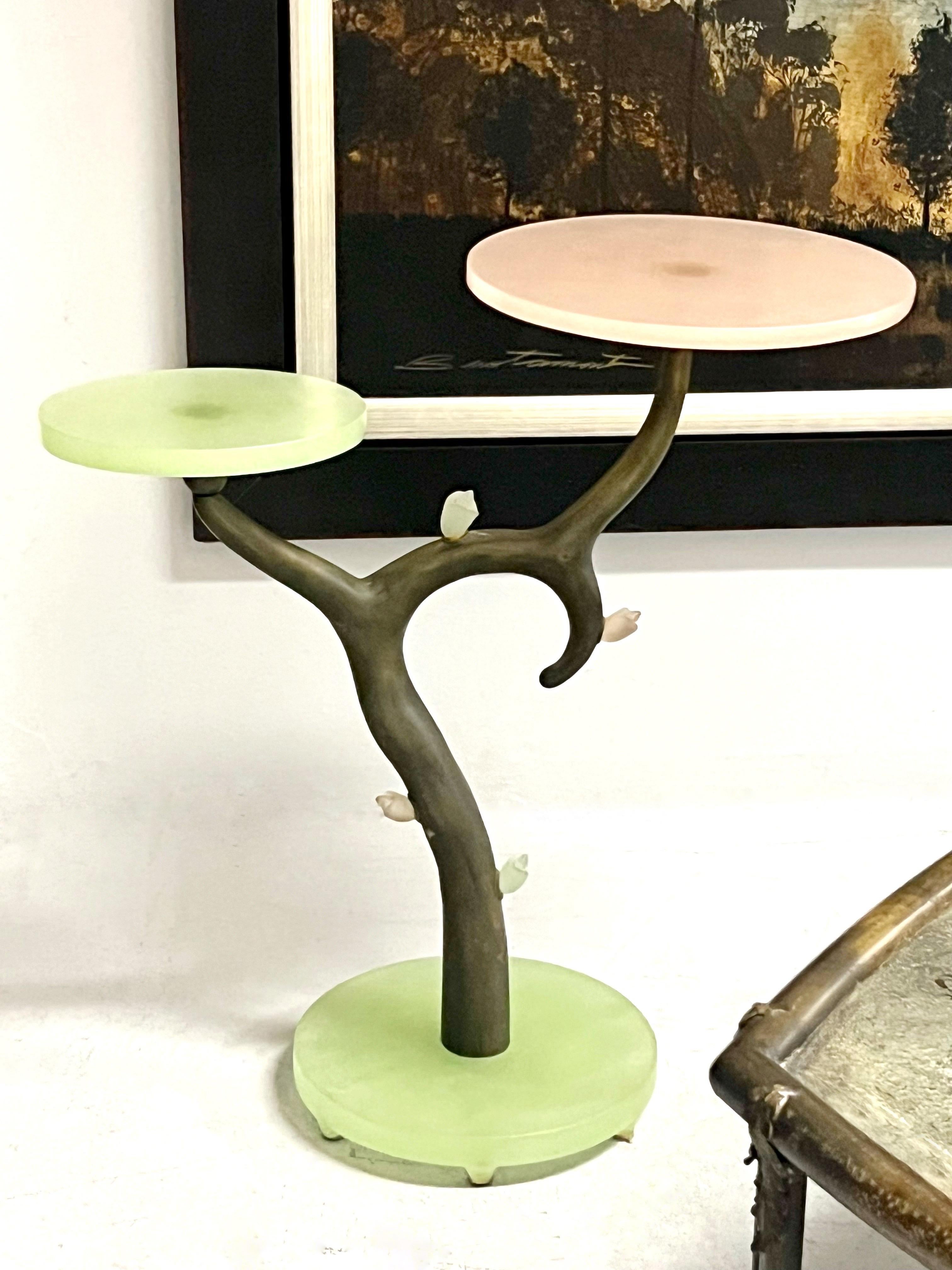 Eric Schmidt Daum Glass and Bronze Pate de Verre Sculptural Table  For Sale 1