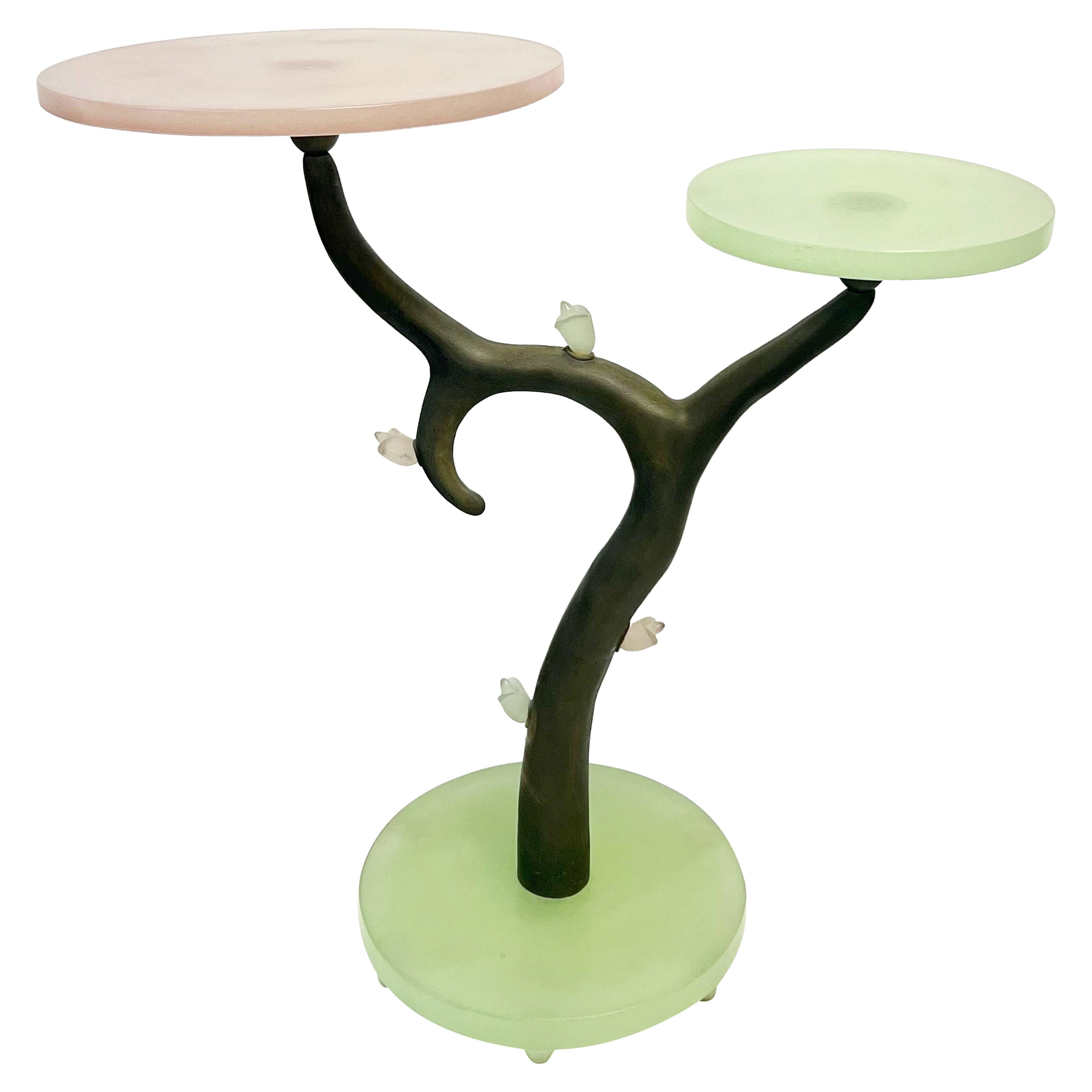Mesa escultórica Eric Schmidt Daum de paté de vidrio y bronce en venta