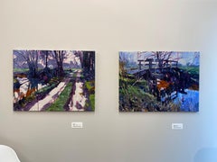 Bridge- 21st Century Contemporary Landscape Painting of a Small Bridge