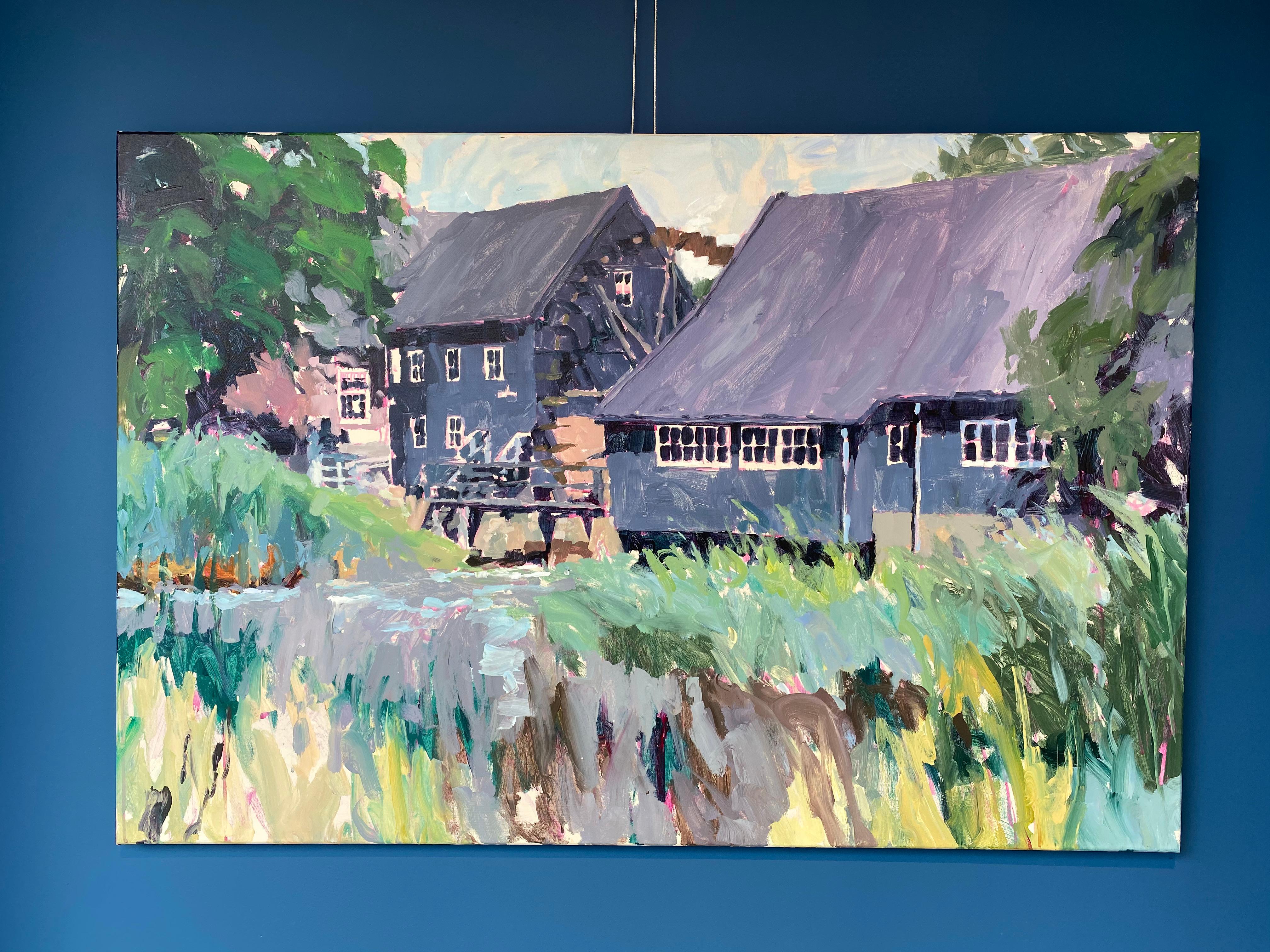 This portrait of the this Dutch Watermill is made by Dutch artist Eric Schutte. The painter painted it, standing in the landscape, en plein air with the watermill  (also painted by Vincent van Gogh, see picture) in front of him. Our gallery is