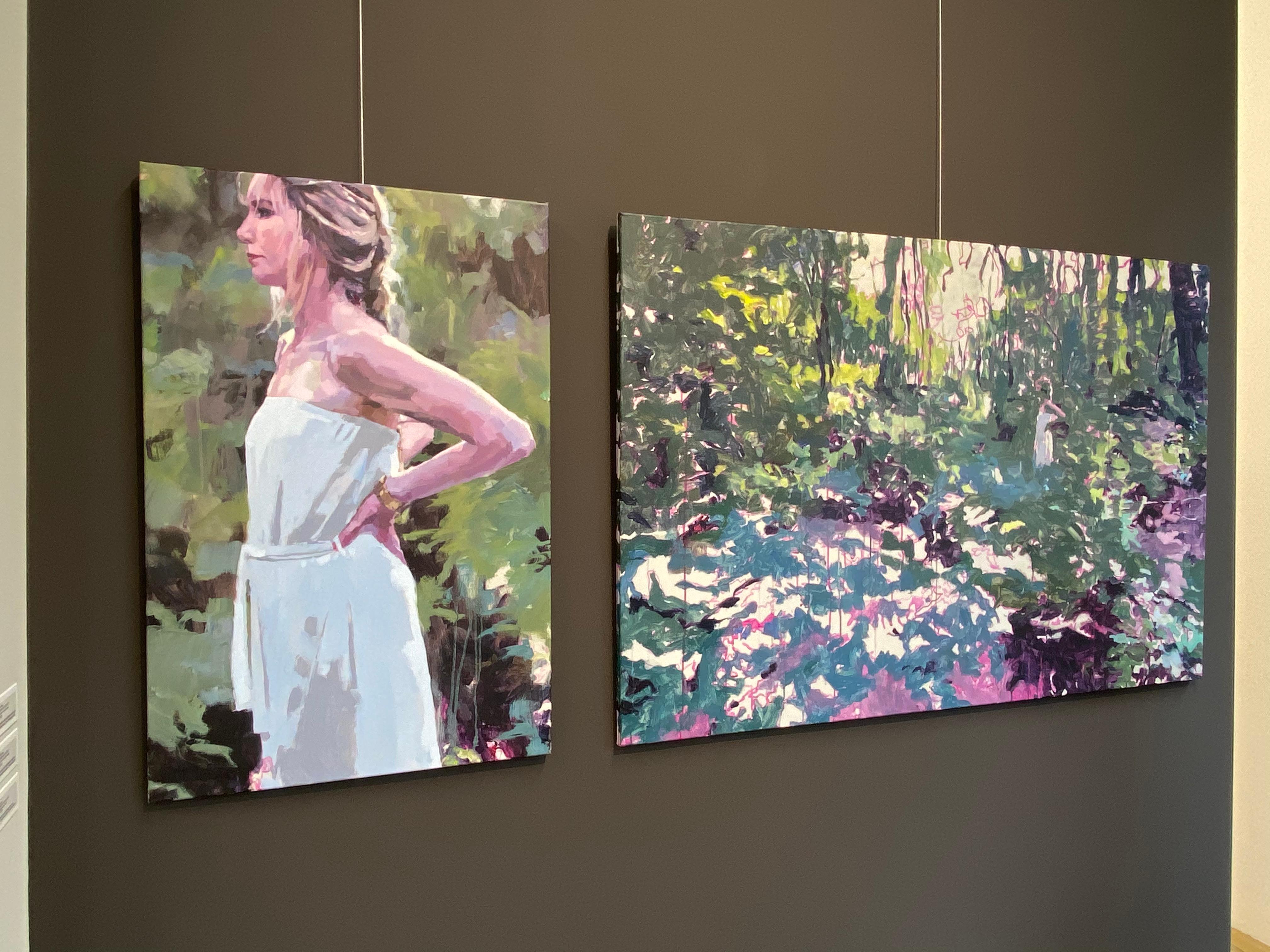 Landschaft mit Colette - Zeitgenössische Landschaft mit Mädchenmalerei, 21. Jahrhundert  im Angebot 1