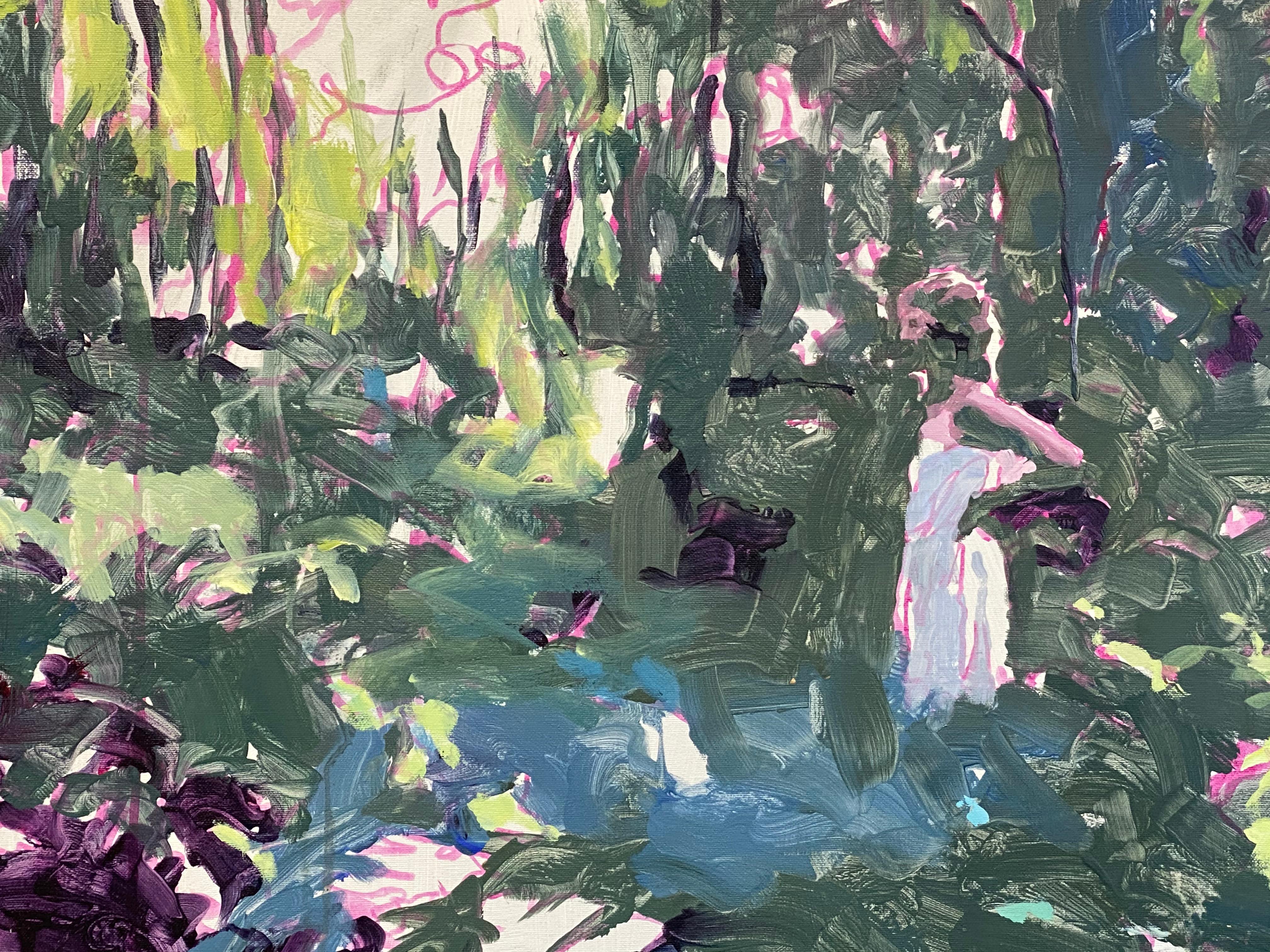 Landschaft mit Colette - Zeitgenössische Landschaft mit Mädchenmalerei, 21. Jahrhundert  im Angebot 2