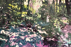 Paisaje con Colette - Pintura contemporánea del siglo XXI Paisaje con niña