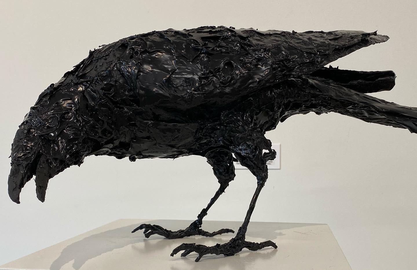 black crow statue