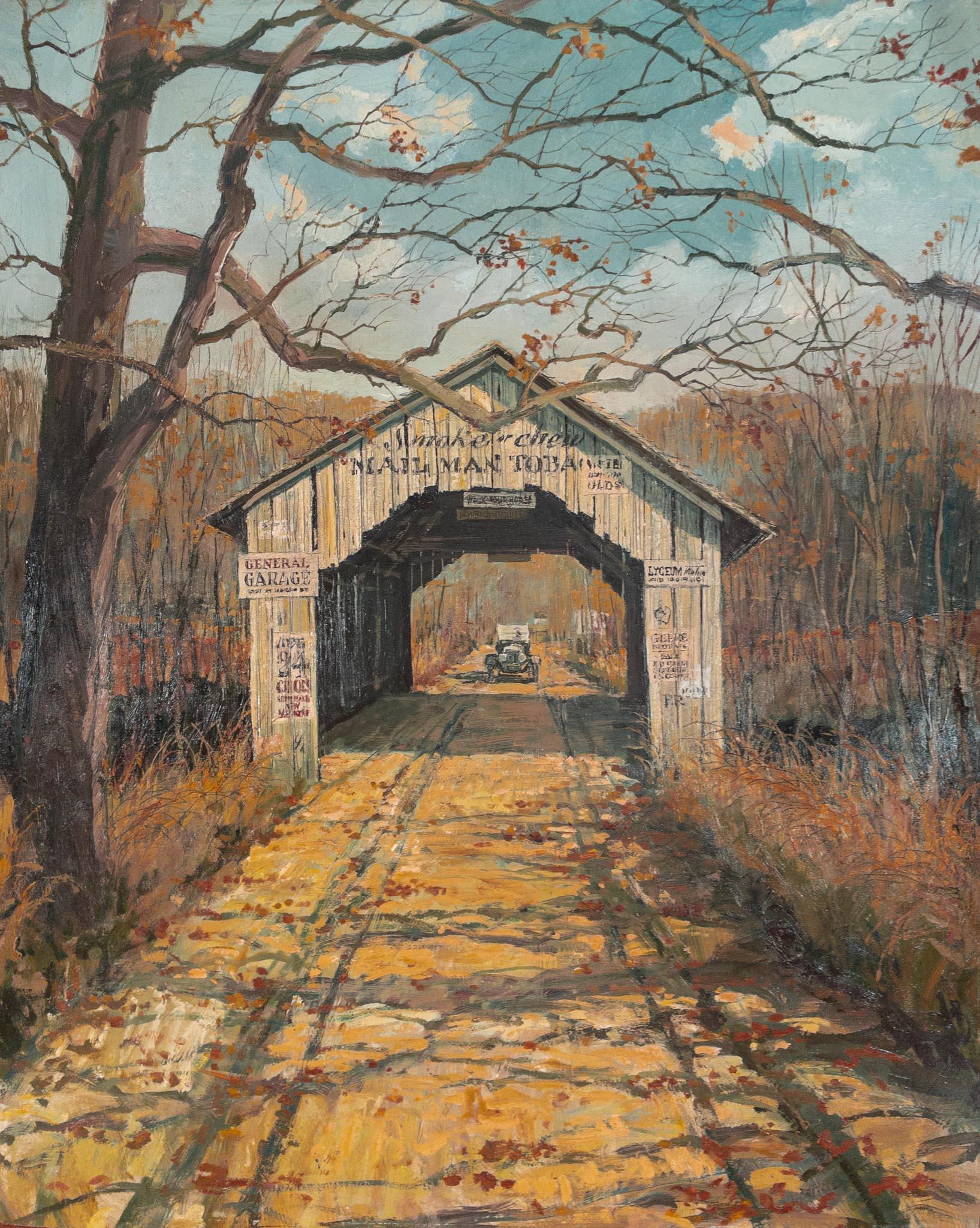 Eric Sloane Landscape Painting - Cornwall Bridge