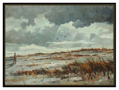 Eric Sloane Original Oil Painting On Board Signed New England Landscape Artwork