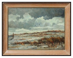 Eric Sloane Original Oil Painting On Board Signed New England Landscape Artwork