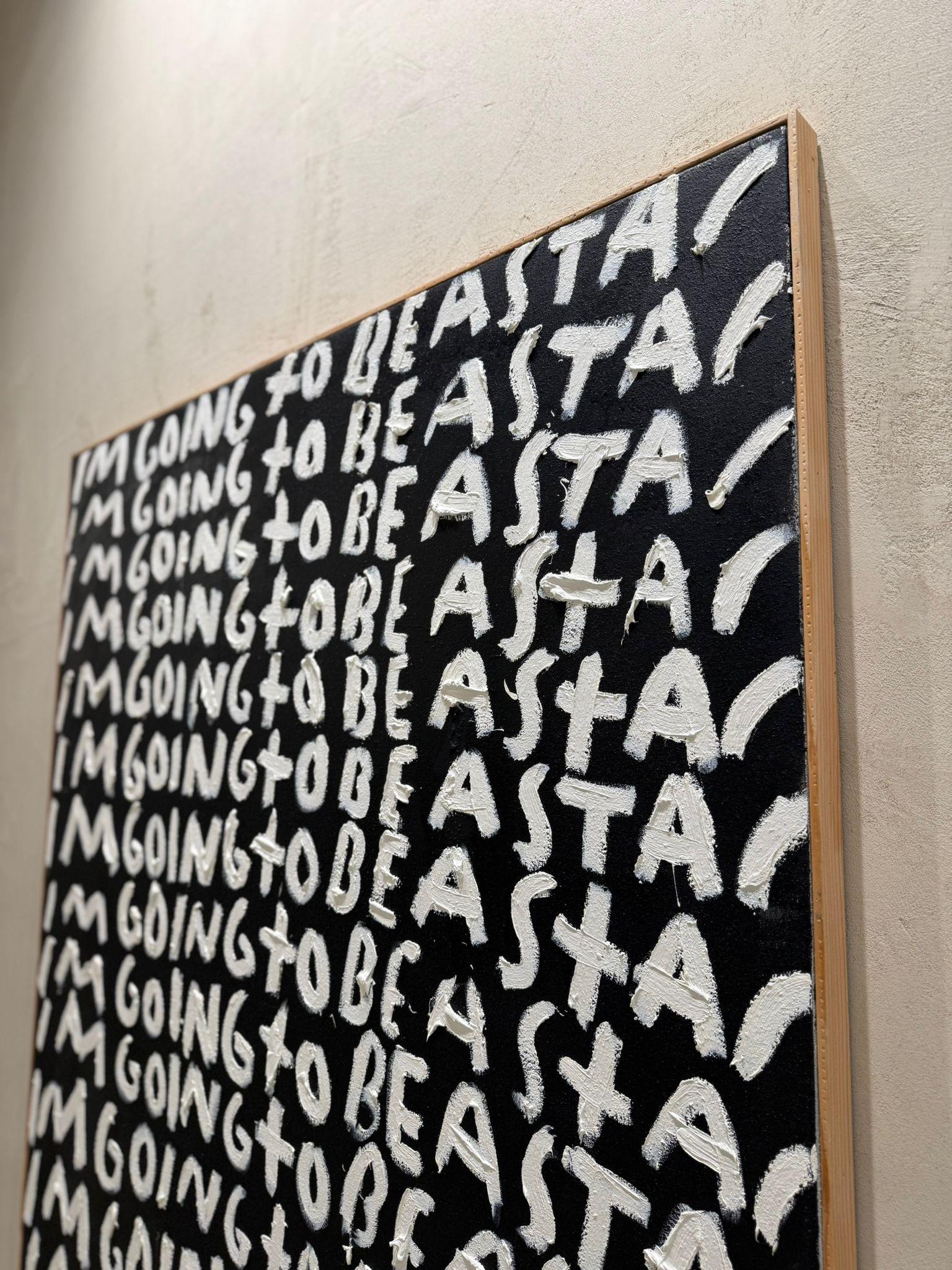ABSTRACT Text Black Texture Contemporary Artist Eric Stefanski NEW 2025 en venta 3