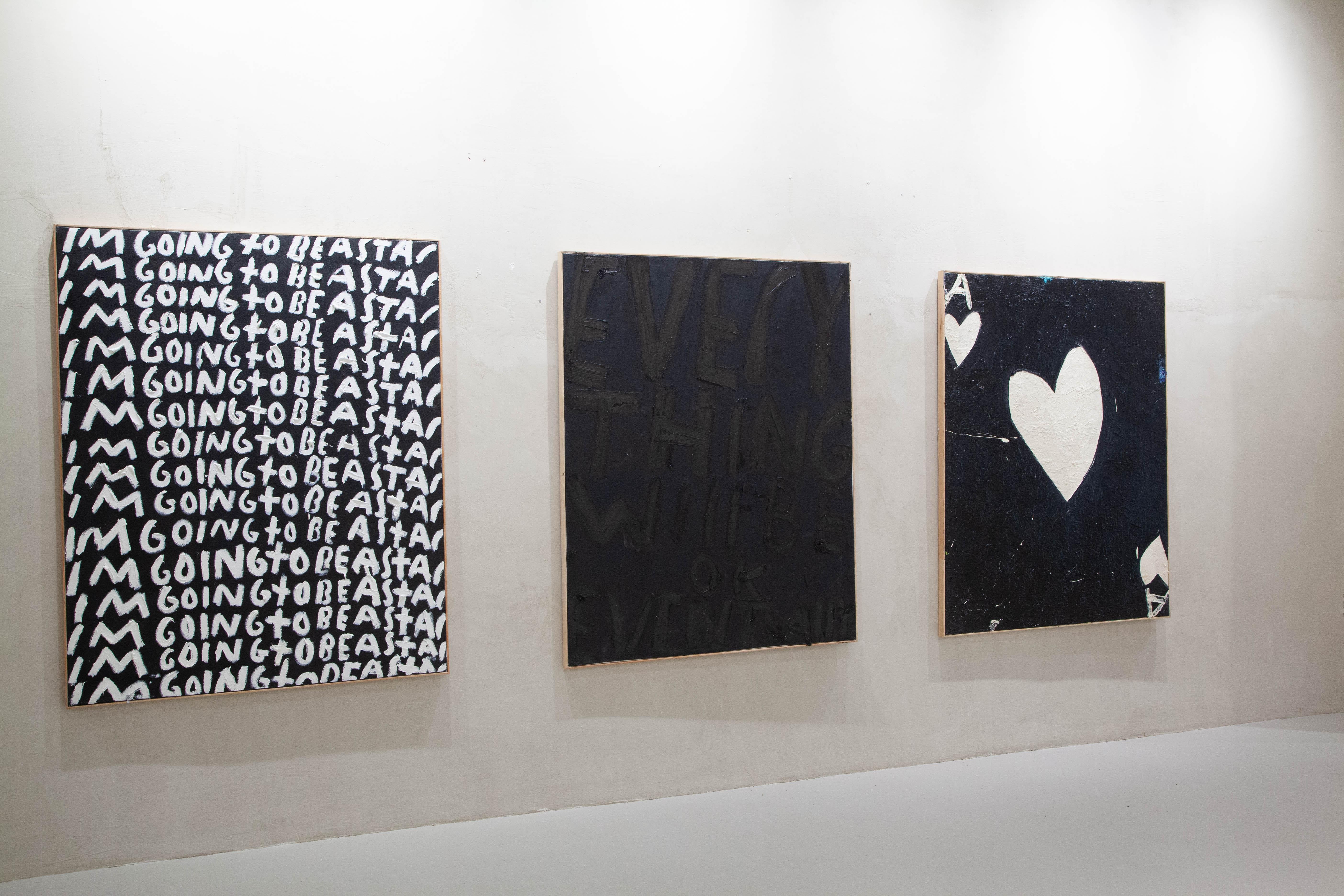 ABSTRACT Text Black Texture Contemporary Artist Eric Stefanski NEW 2025 en venta 5