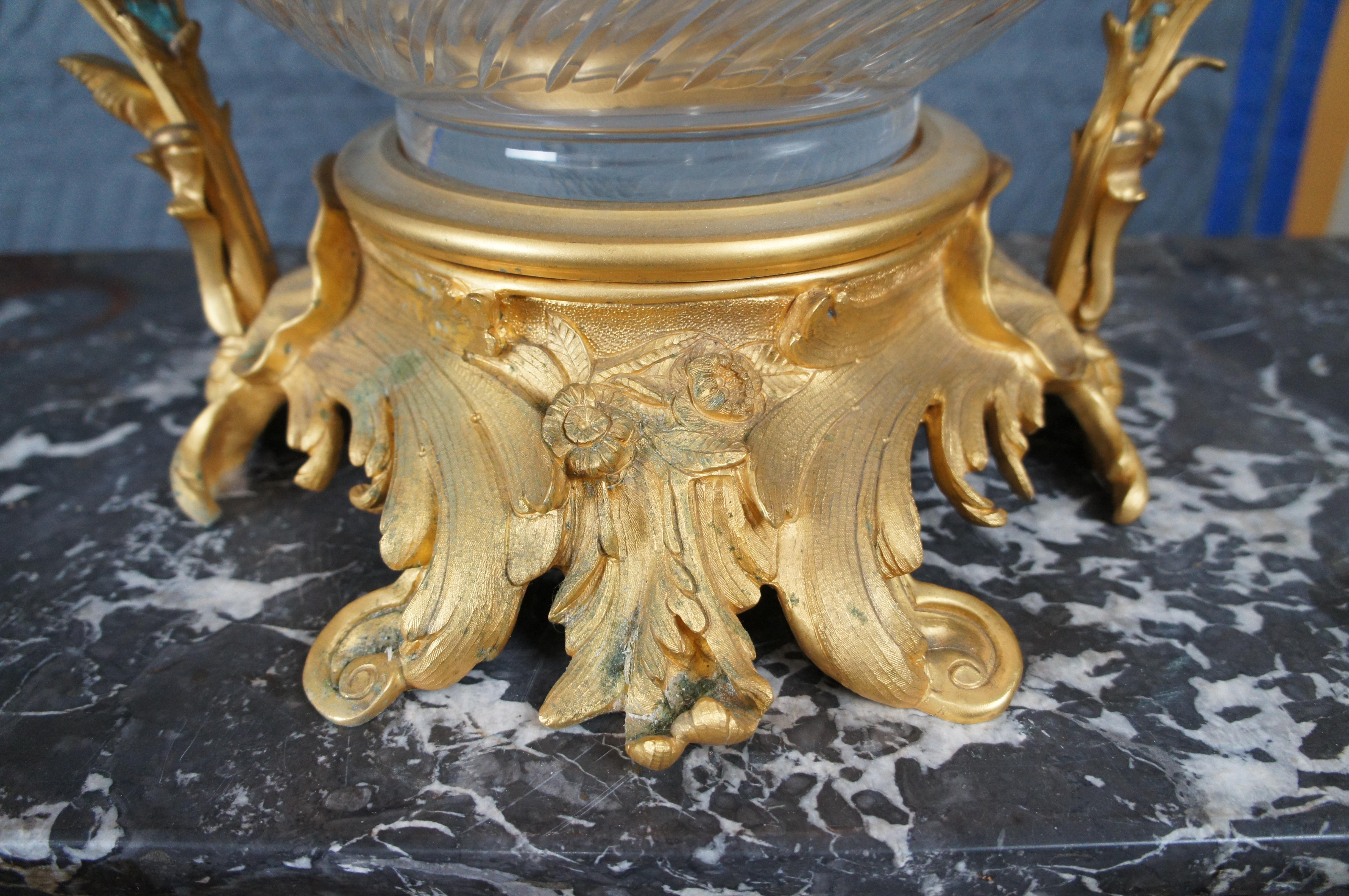 Eric Stepniewski French Louis XV Ormolu Crystal Incense Burner Centerpiece Bowl For Sale 6