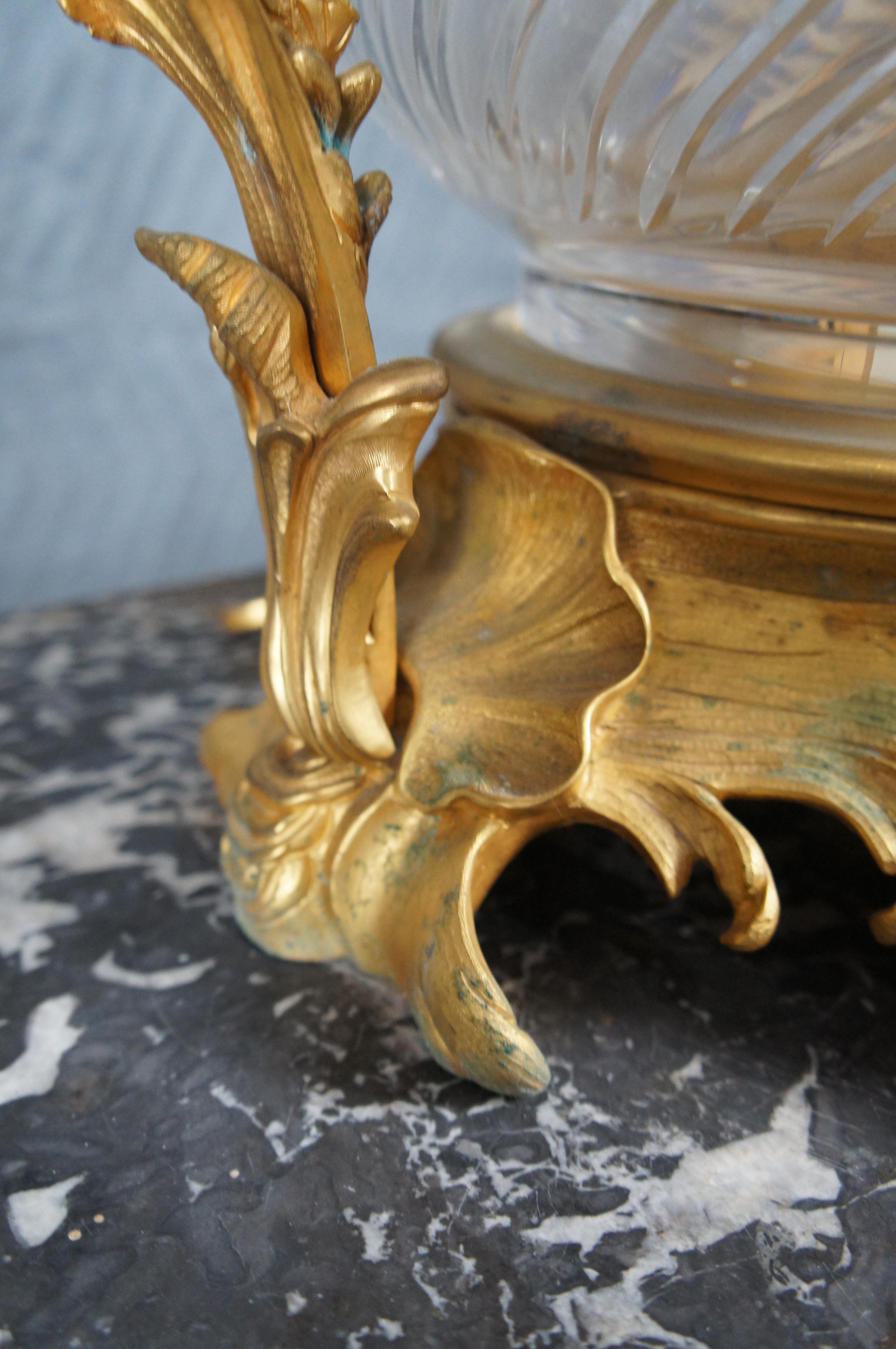 Eric Stepniewski French Louis XV Ormolu Crystal Incense Burner Centerpiece Bowl For Sale 7