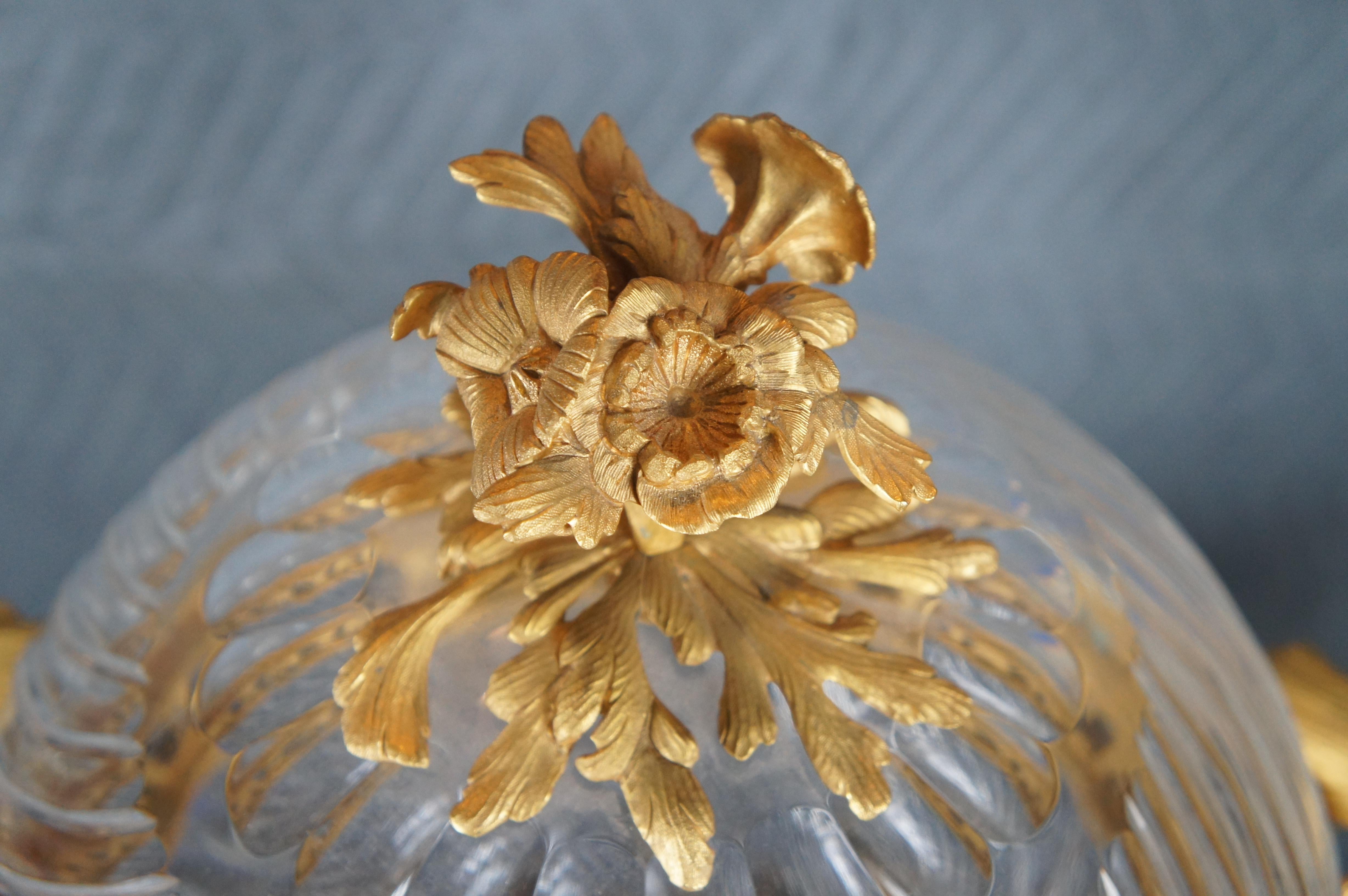 Eric Stepniewski French Louis XV Ormolu Crystal Incense Burner Centerpiece Bowl For Sale 1