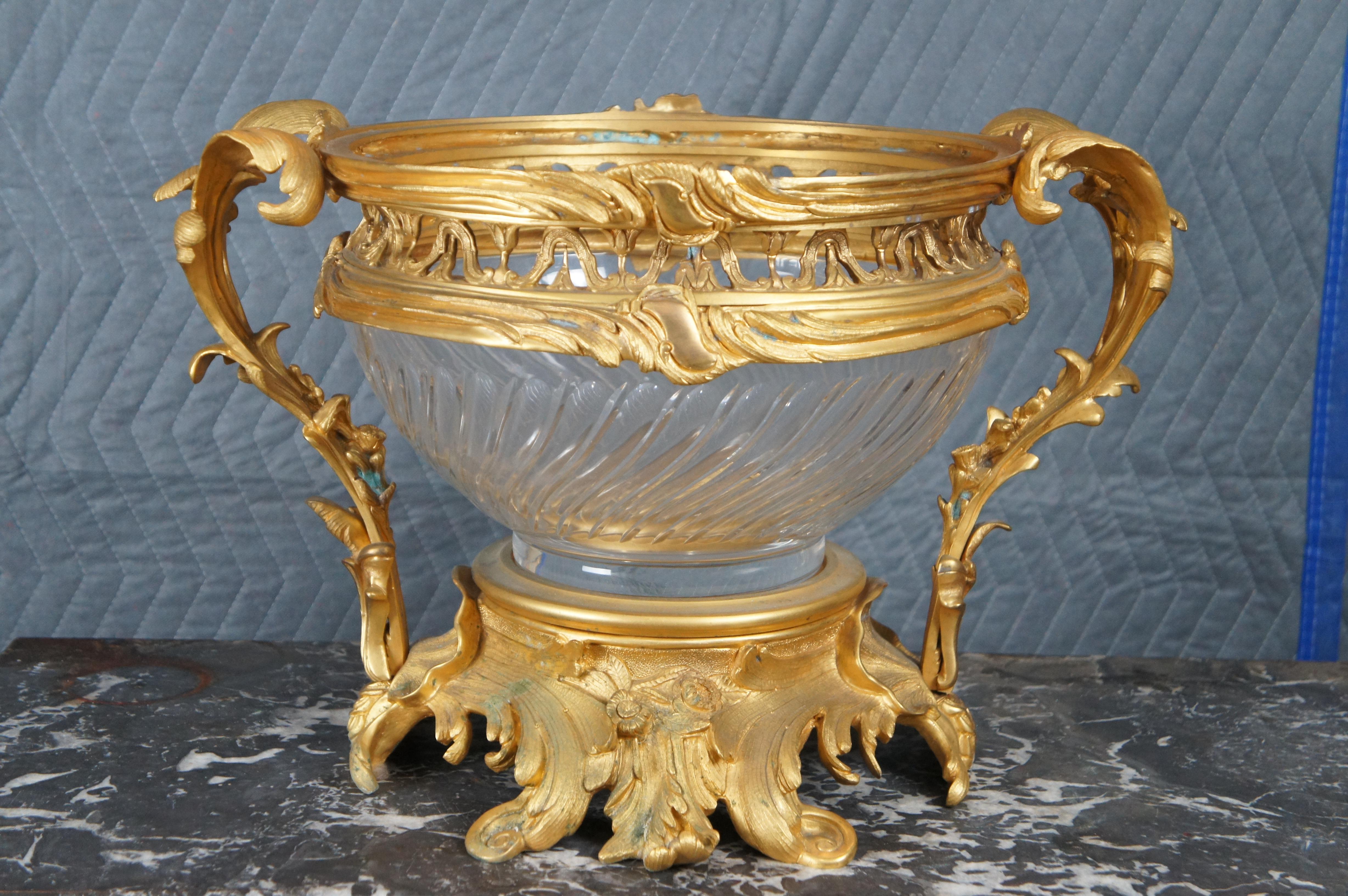 Eric Stepniewski Französische Louis XV. Ormolu-Kristall- Weihrauchbrenner-Tafelaufsatz-Schale im Angebot 3