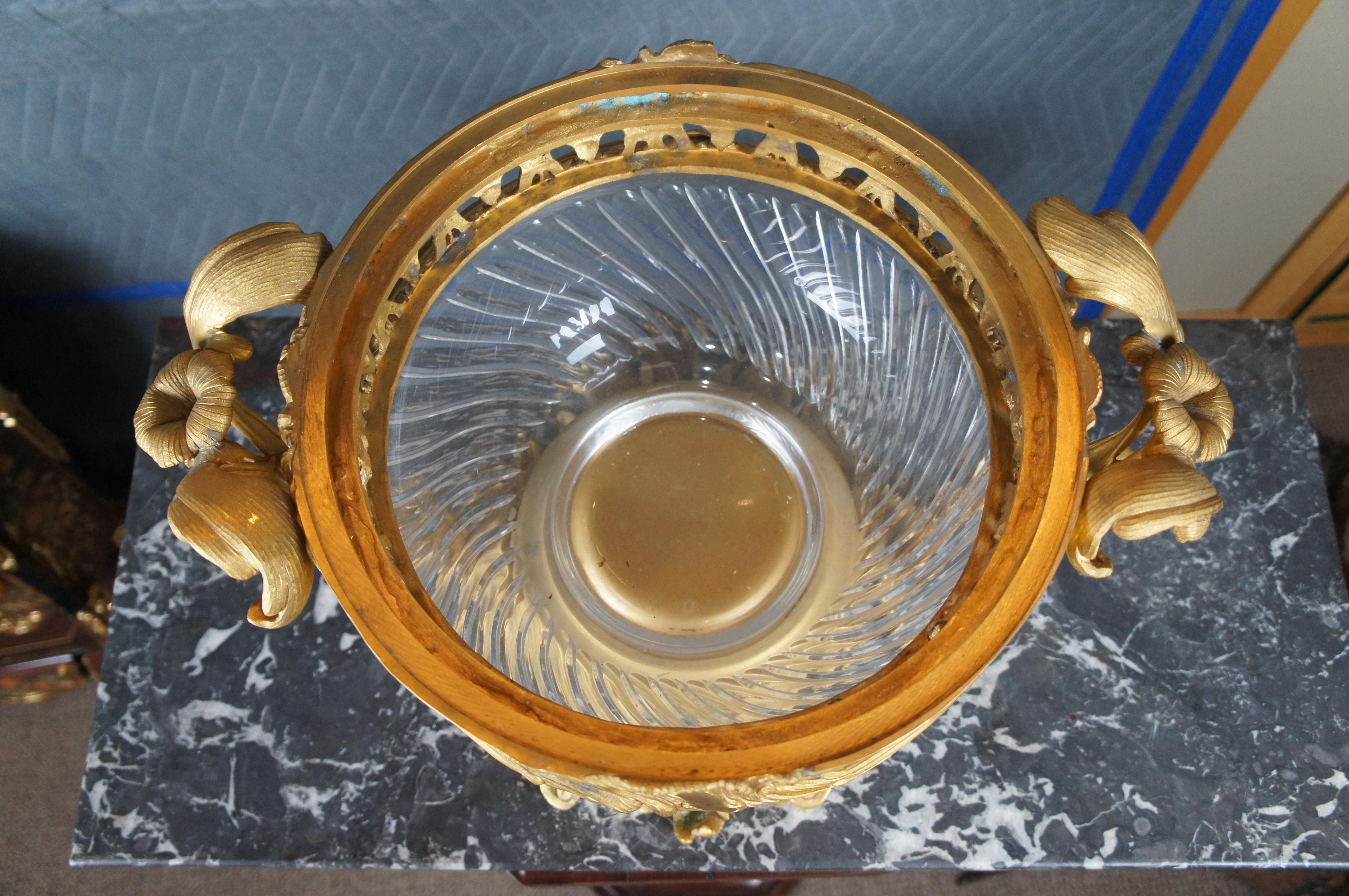 Eric Stepniewski French Louis XV Ormolu Crystal Incense Burner Centerpiece Bowl For Sale 4