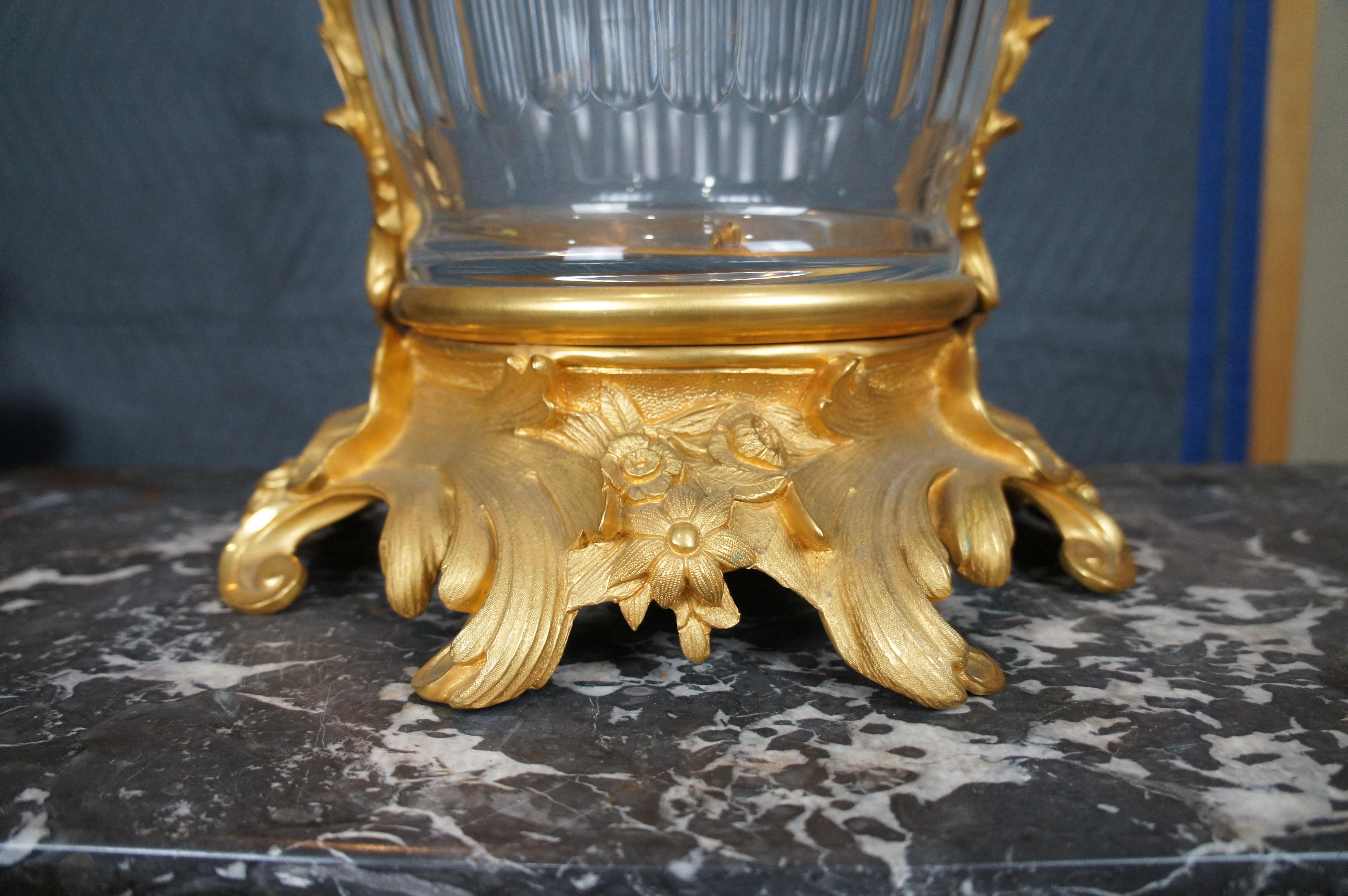 Eric Stepniewski French Louis XV Rococo Ormolu & Crystal Figural Cherub Vase 35