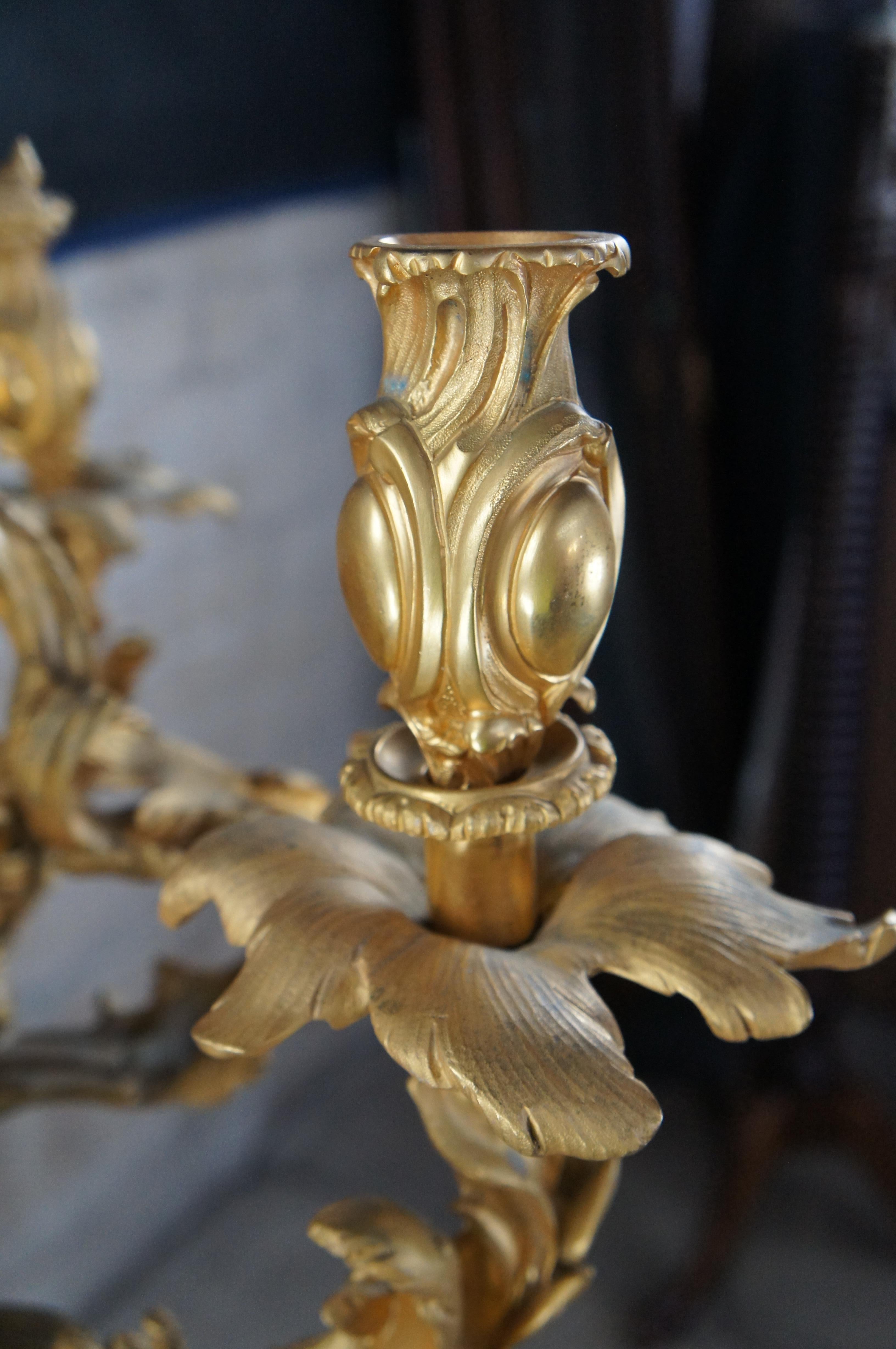 Eric Stepniewski French Louis XV Rococo Ormolu Malachite Candelabra Vase 58