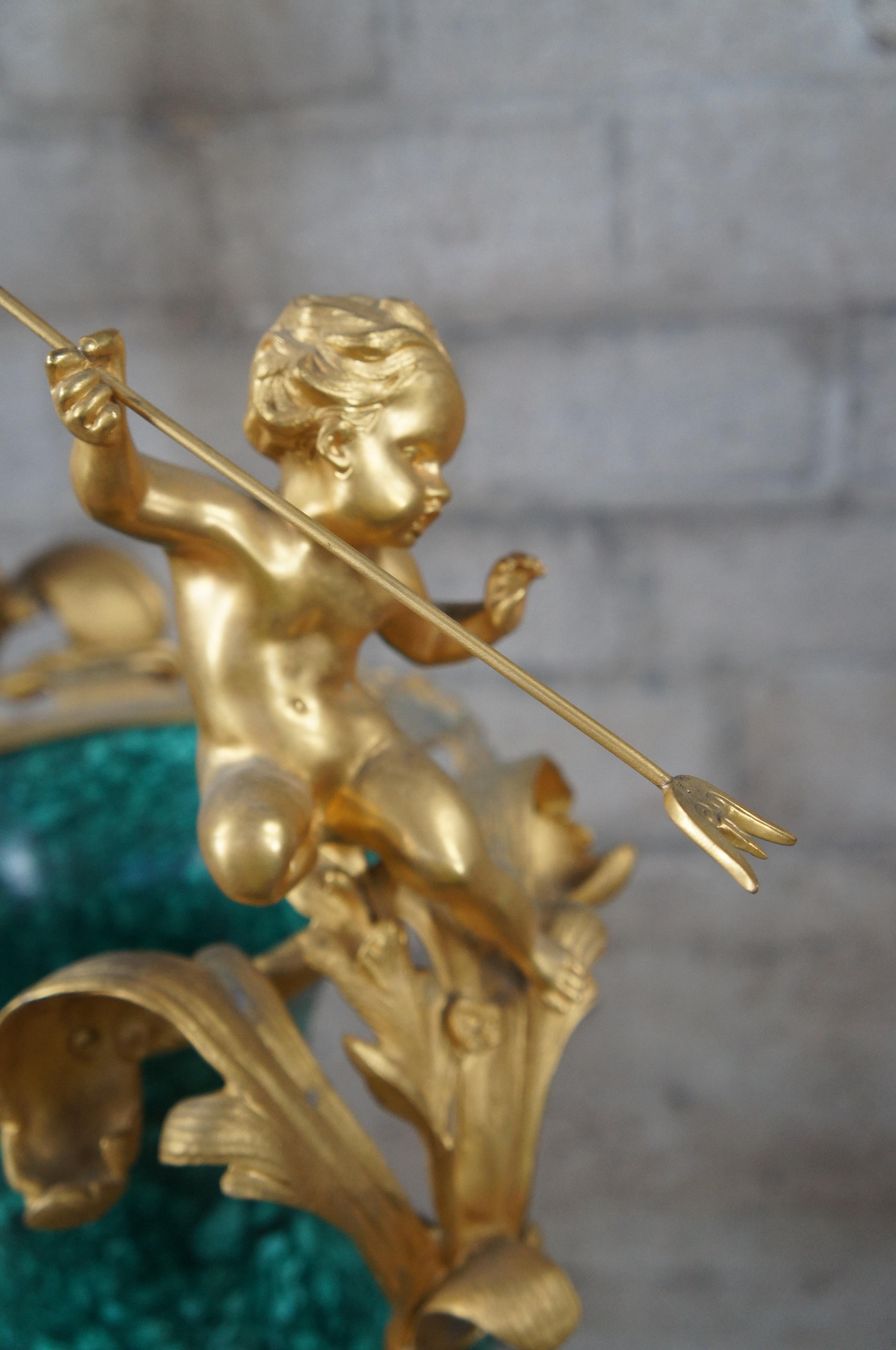 Eric Stepniewski French Rococo Luigi XV Vaso con cherubino figurato in malachite 35