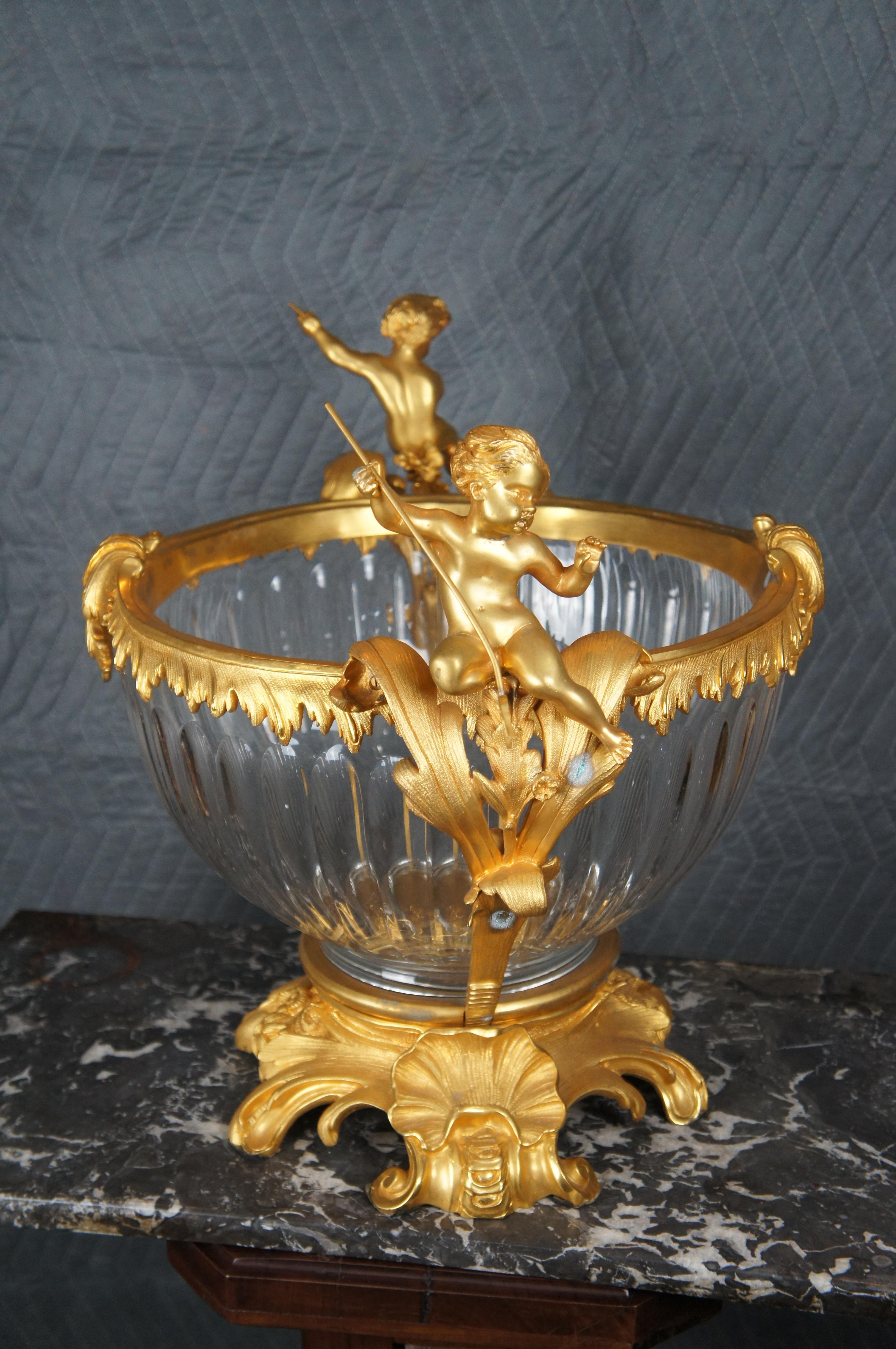 Eric Stepniewski Louis XV Style Ormolu & Crystal Centerpiece Bowl For Sale 5
