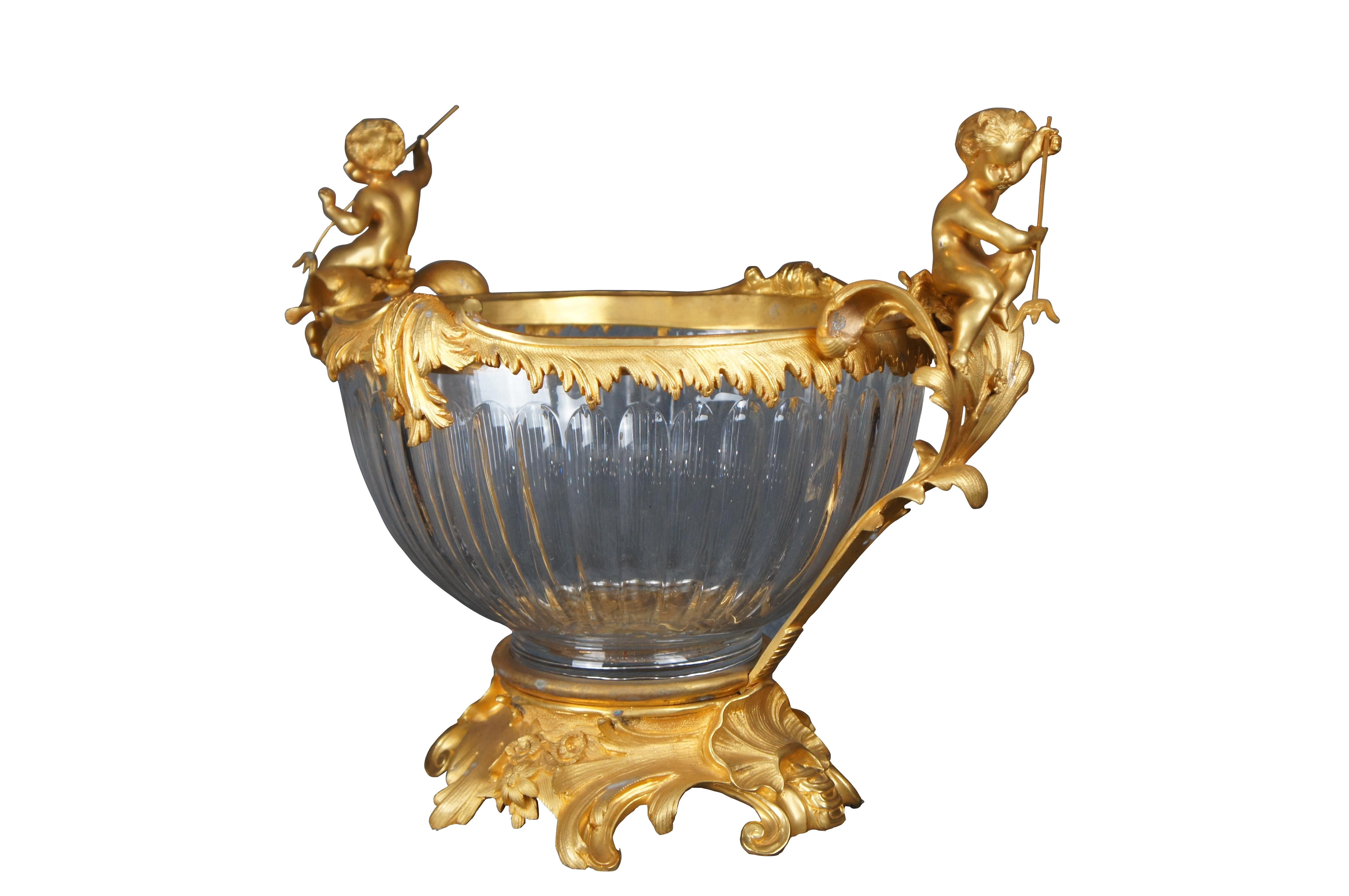 Eric Stepniewski Louis XV Stil Ormolu & Kristall Tafelaufsatz Schale (Louis XV.) im Angebot