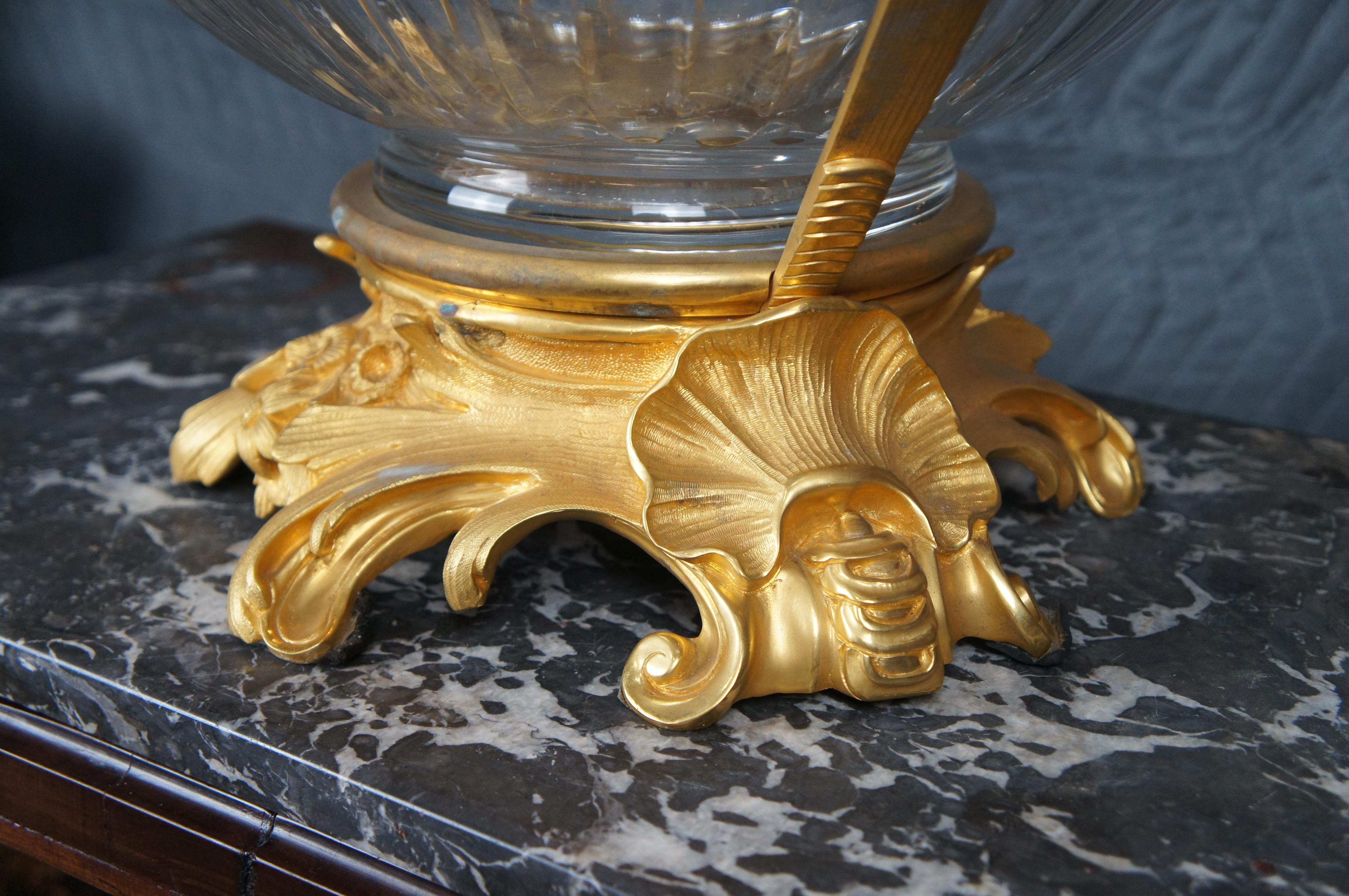 Brass Eric Stepniewski Louis XV Style Ormolu & Crystal Centerpiece Bowl For Sale
