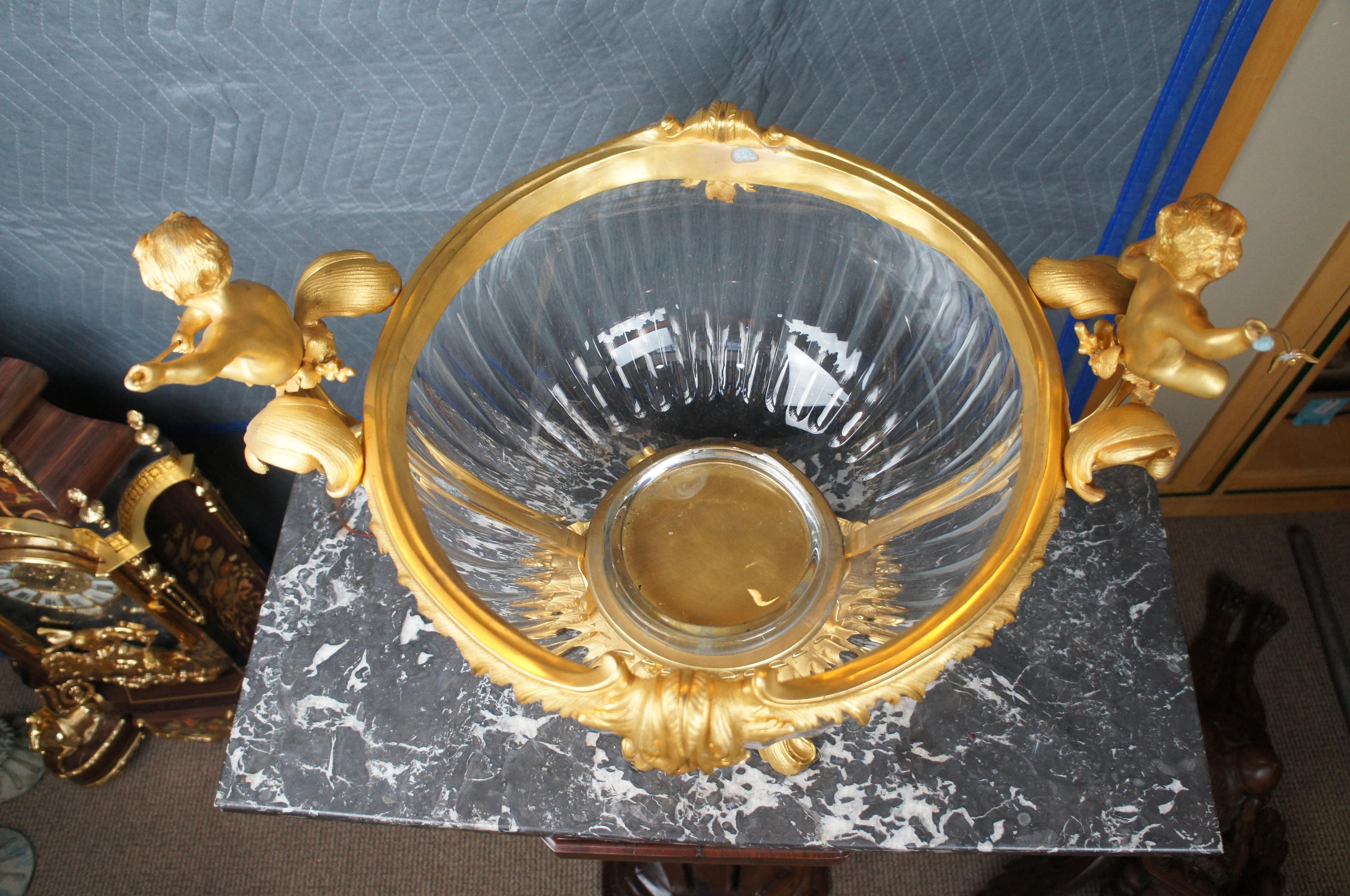 Eric Stepniewski Louis XV Style Ormolu & Crystal Centerpiece Bowl For Sale 2