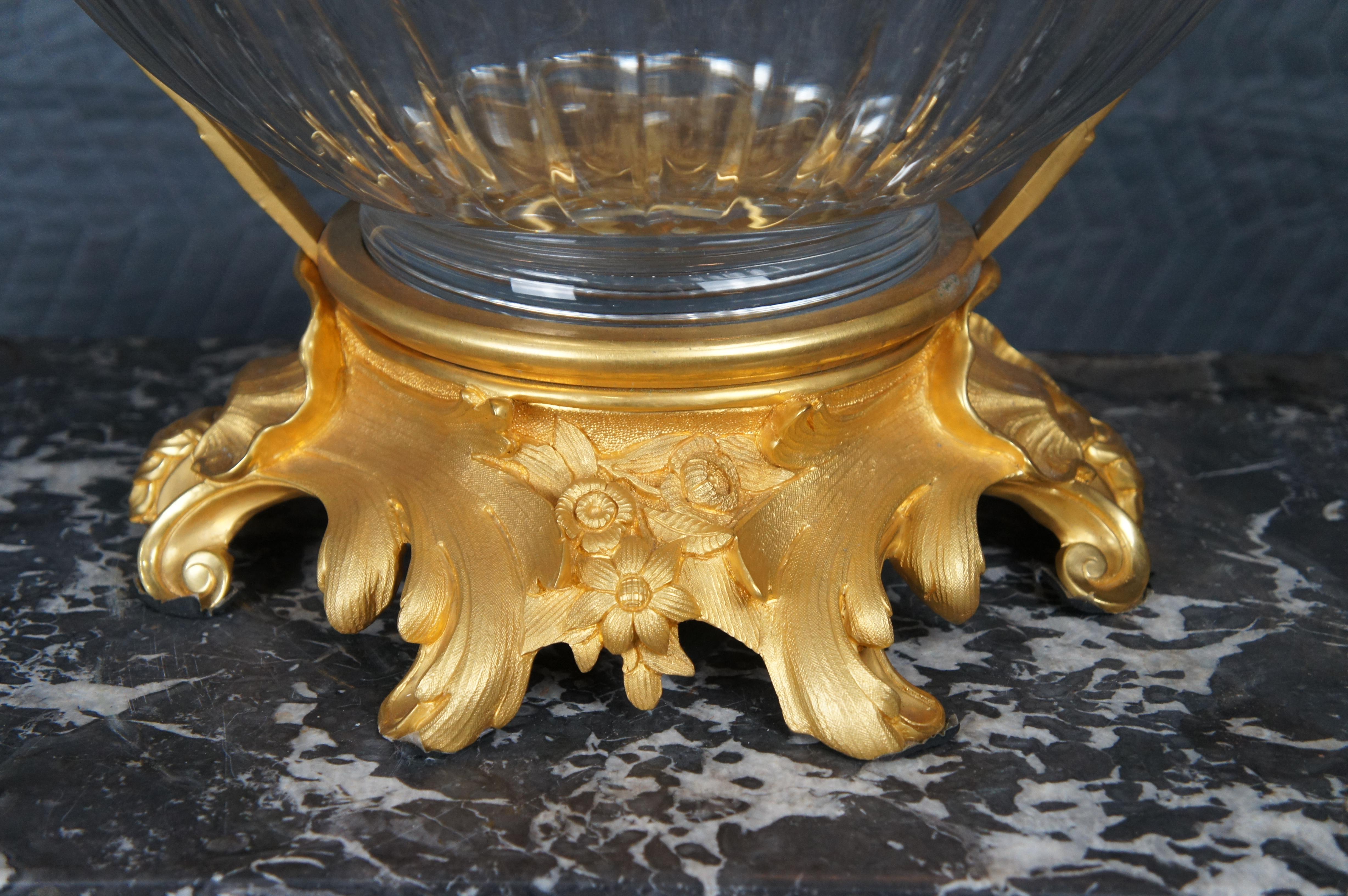 Eric Stepniewski Louis XV Style Ormolu & Crystal Centerpiece Bowl For Sale 3