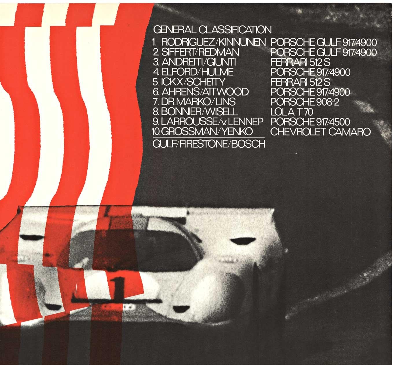 Affiche d'origine Porsche Six Hours of Watkins Glen, 1970, usine vintage - Print de Eric Strenger