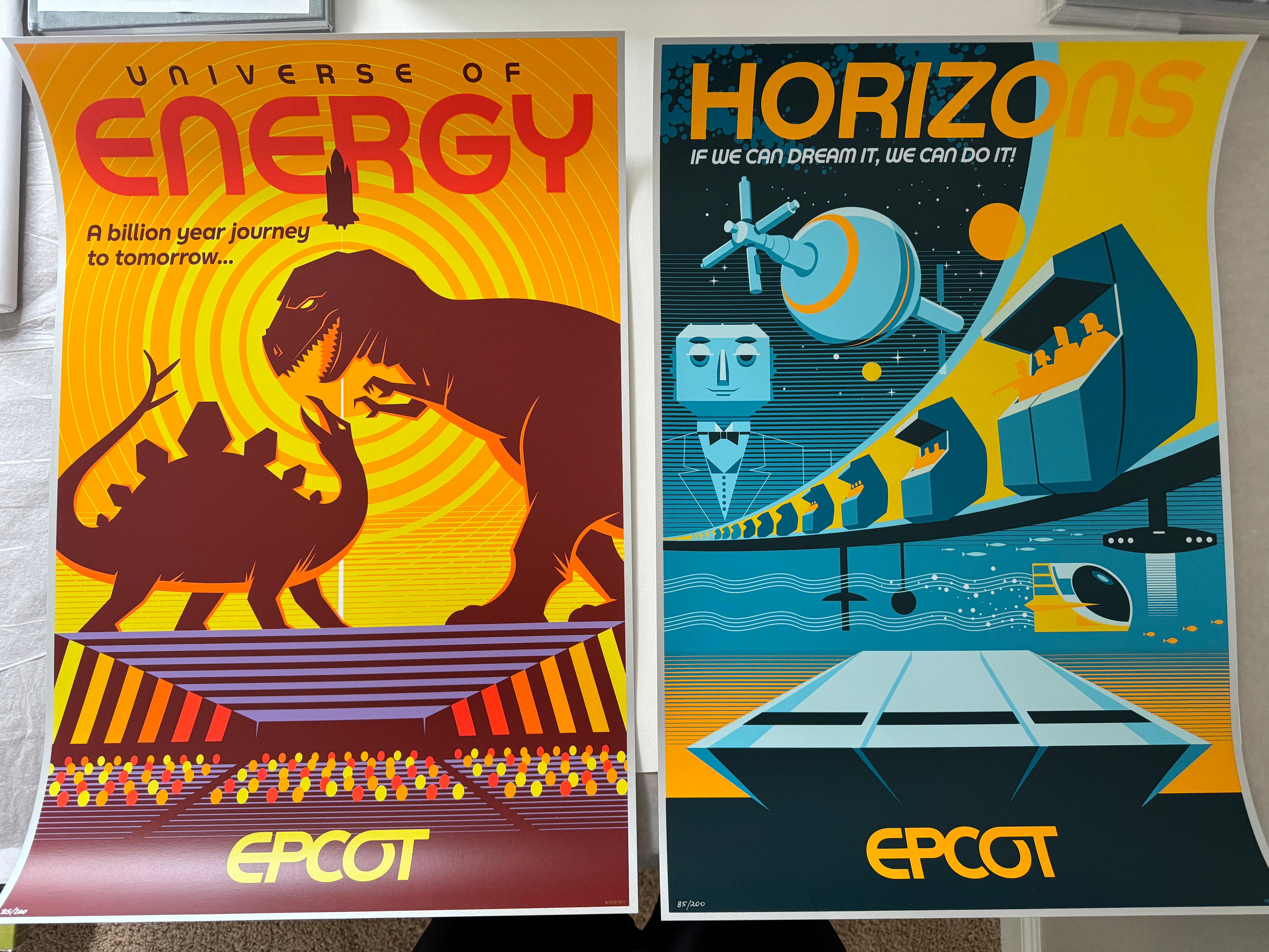 Set of 4 Limited Epcot Experience Numbered Serigraph Collection Set Disney - Print by Eric Tan