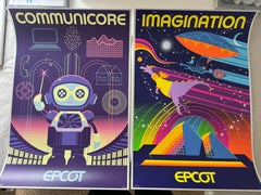 Set of 4 Limited Epcot Experience Numbered Serigraph Collection Set Disney