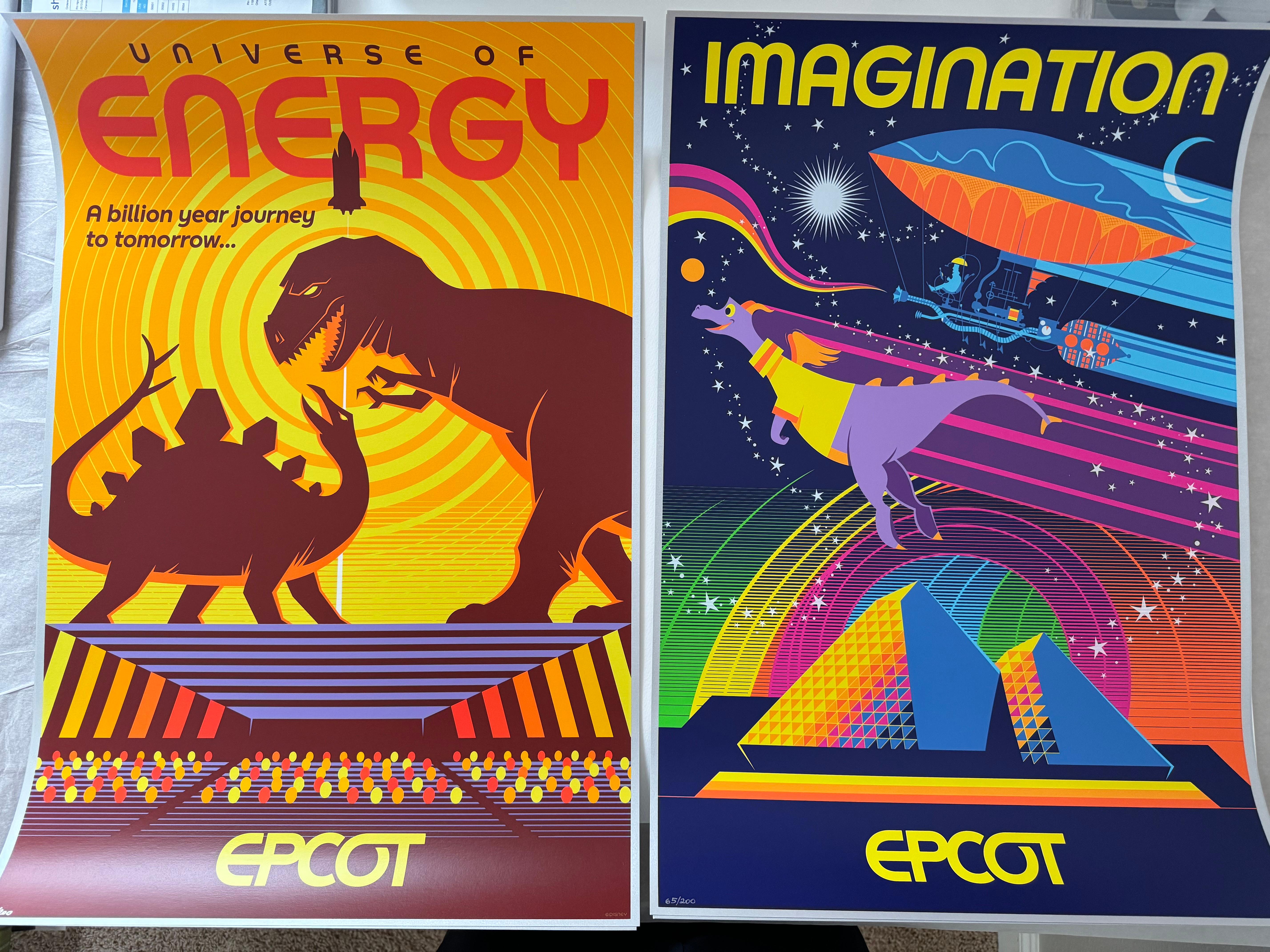Eric Tan Landscape Print - Set of 4 Limited Epcot Experience Numbered Serigraph Collection Set Disney