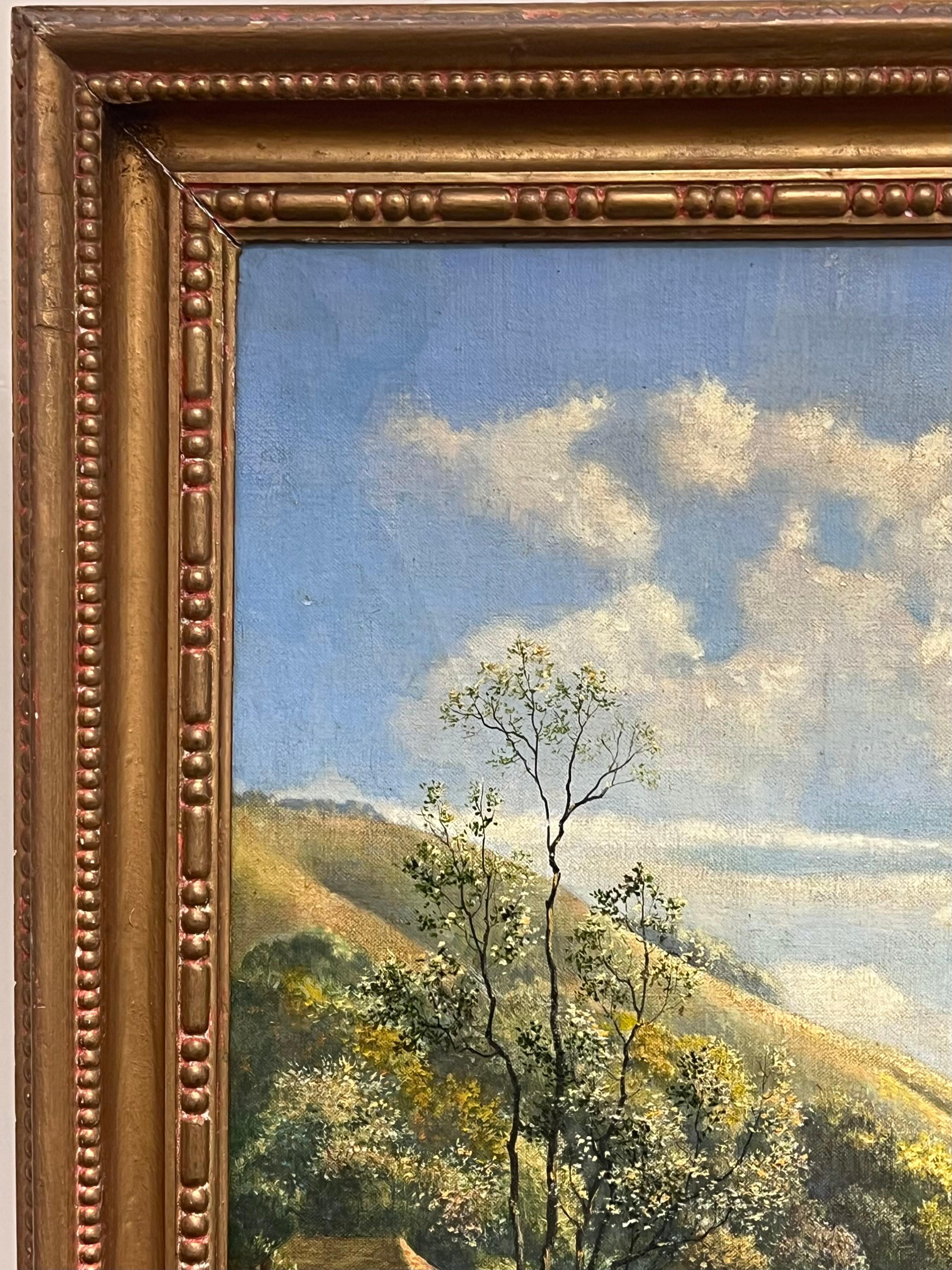 El trabajador de la cosecha Paisaje inglés de campos de verano Pintura al óleo británica firmada en venta 1