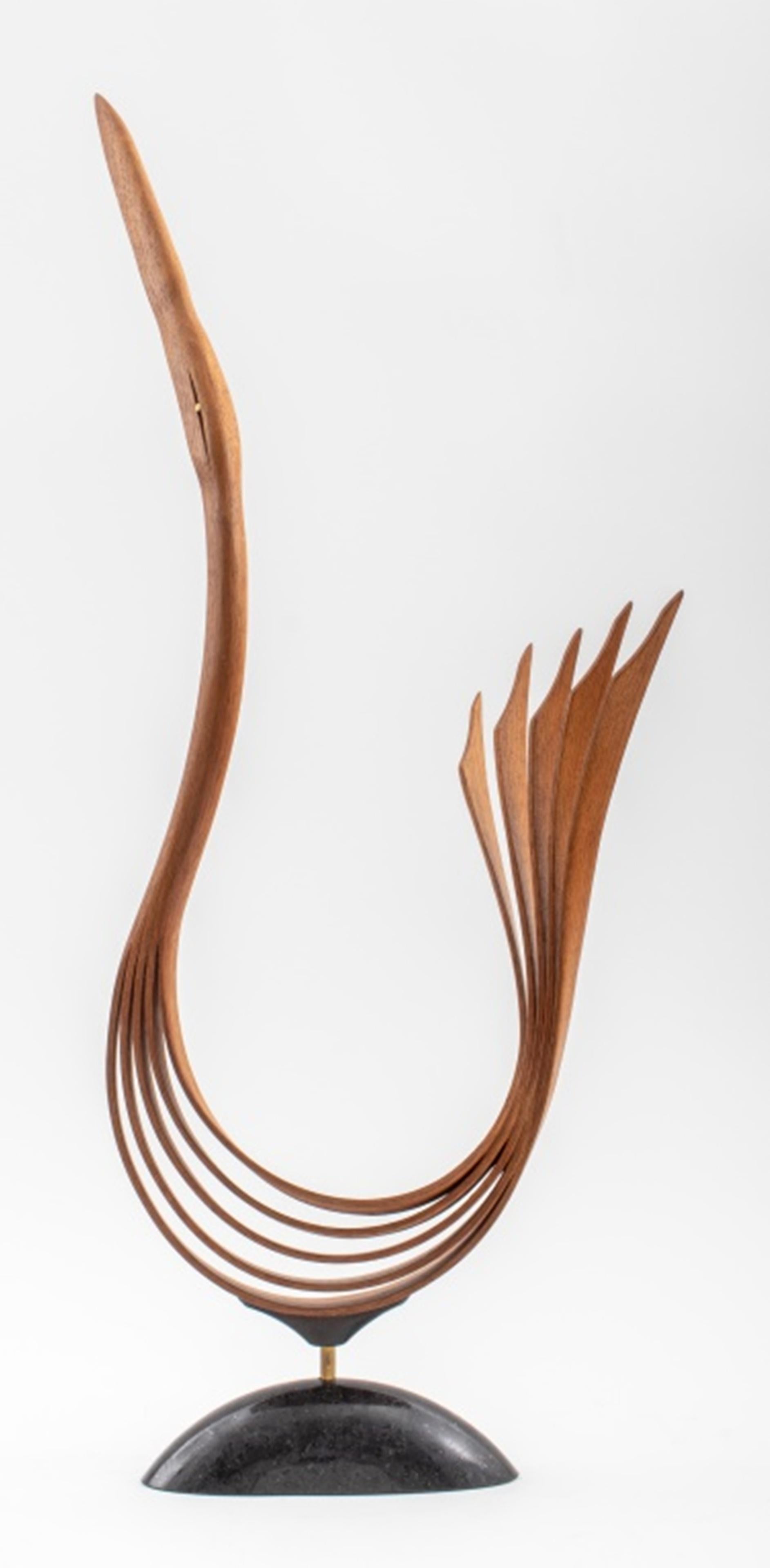 Eric Tardif 'Bird' Walnut Wood Sculpture In Good Condition For Sale In New York, NY