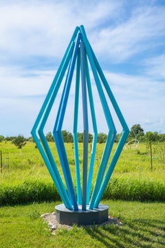 Blue Diamond - Abstract Aluminum Outdoor Sculpture