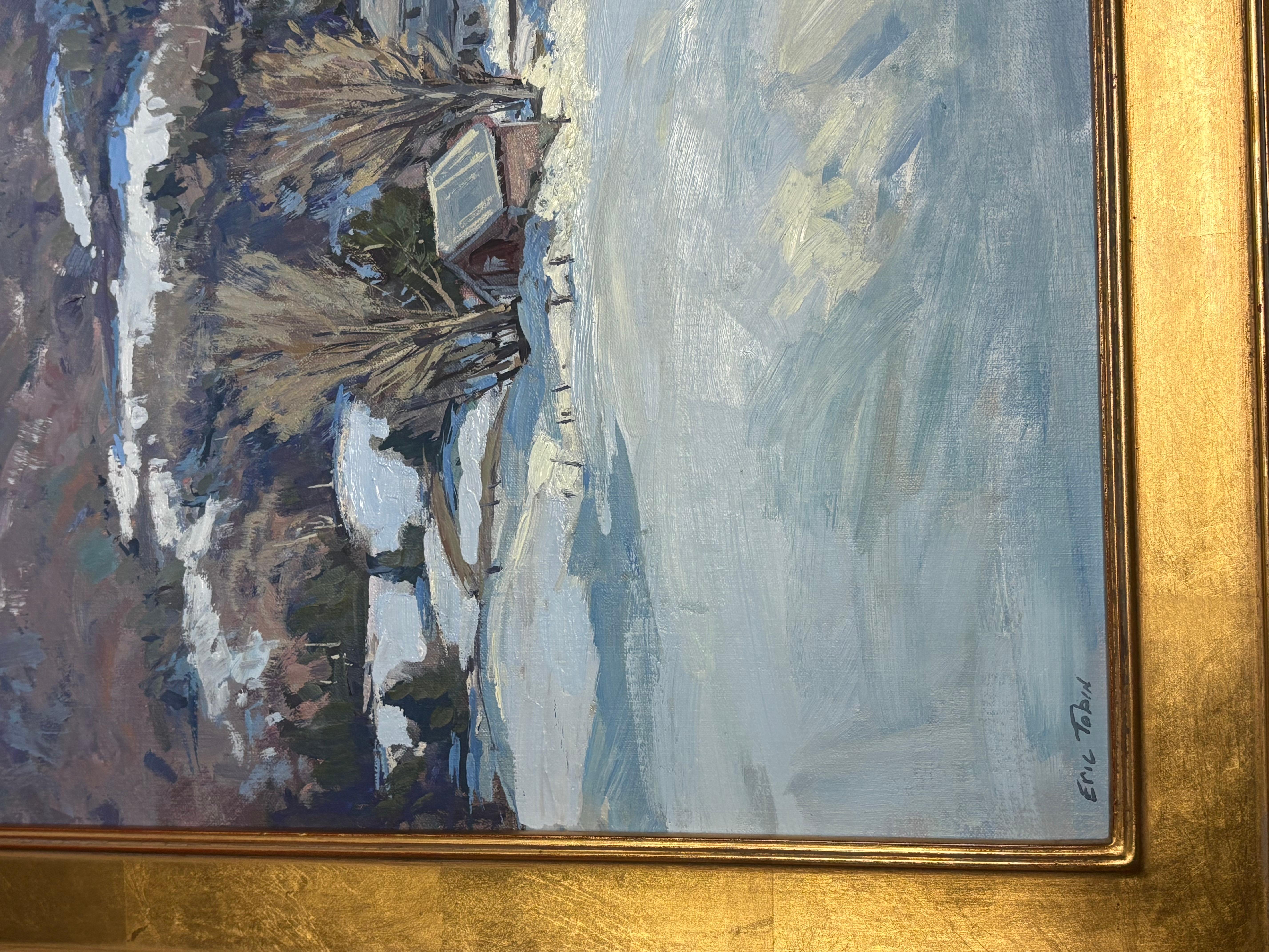 Eric Tobin original oil painting on canvas “cold hallow farm”. In good condition measures 35x30