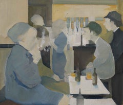 Bar Scene with Two Ladies Smoking