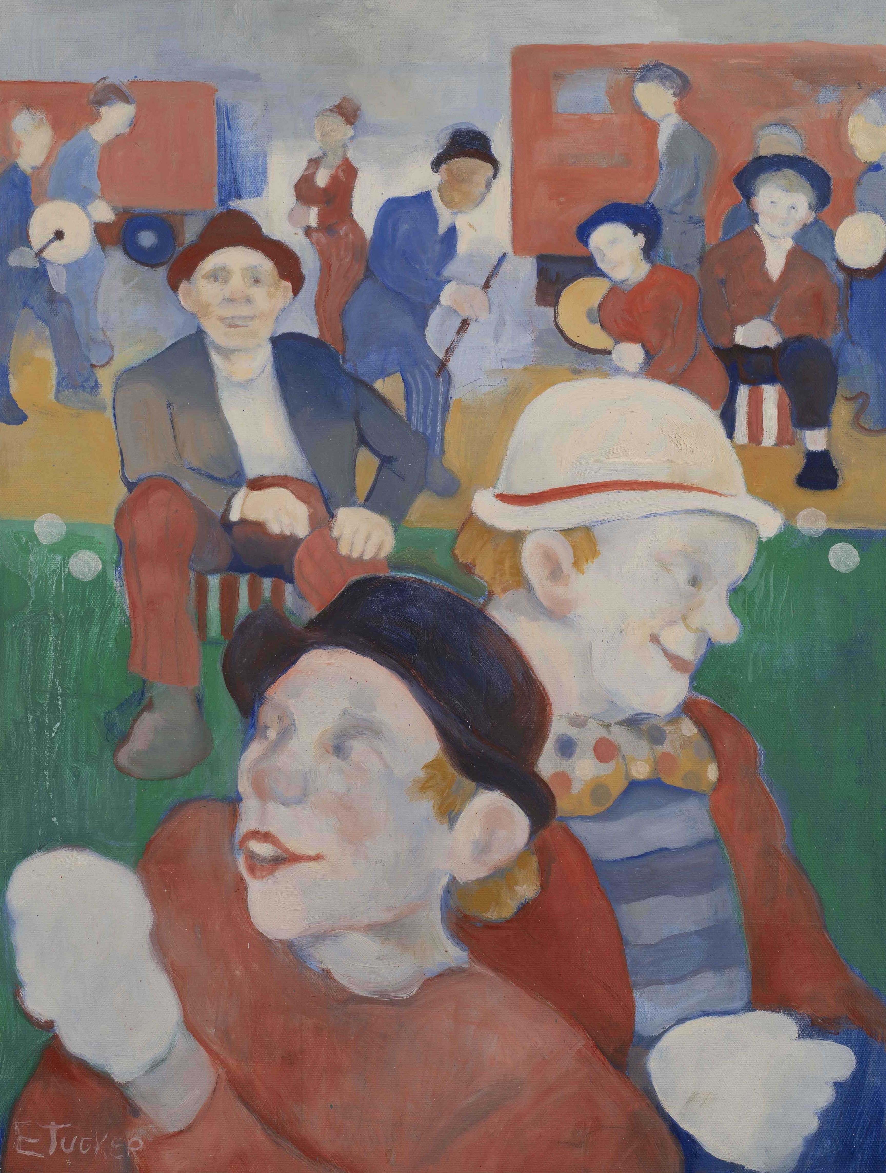 Eric Tucker Figurative Painting - Circus Comes to Town