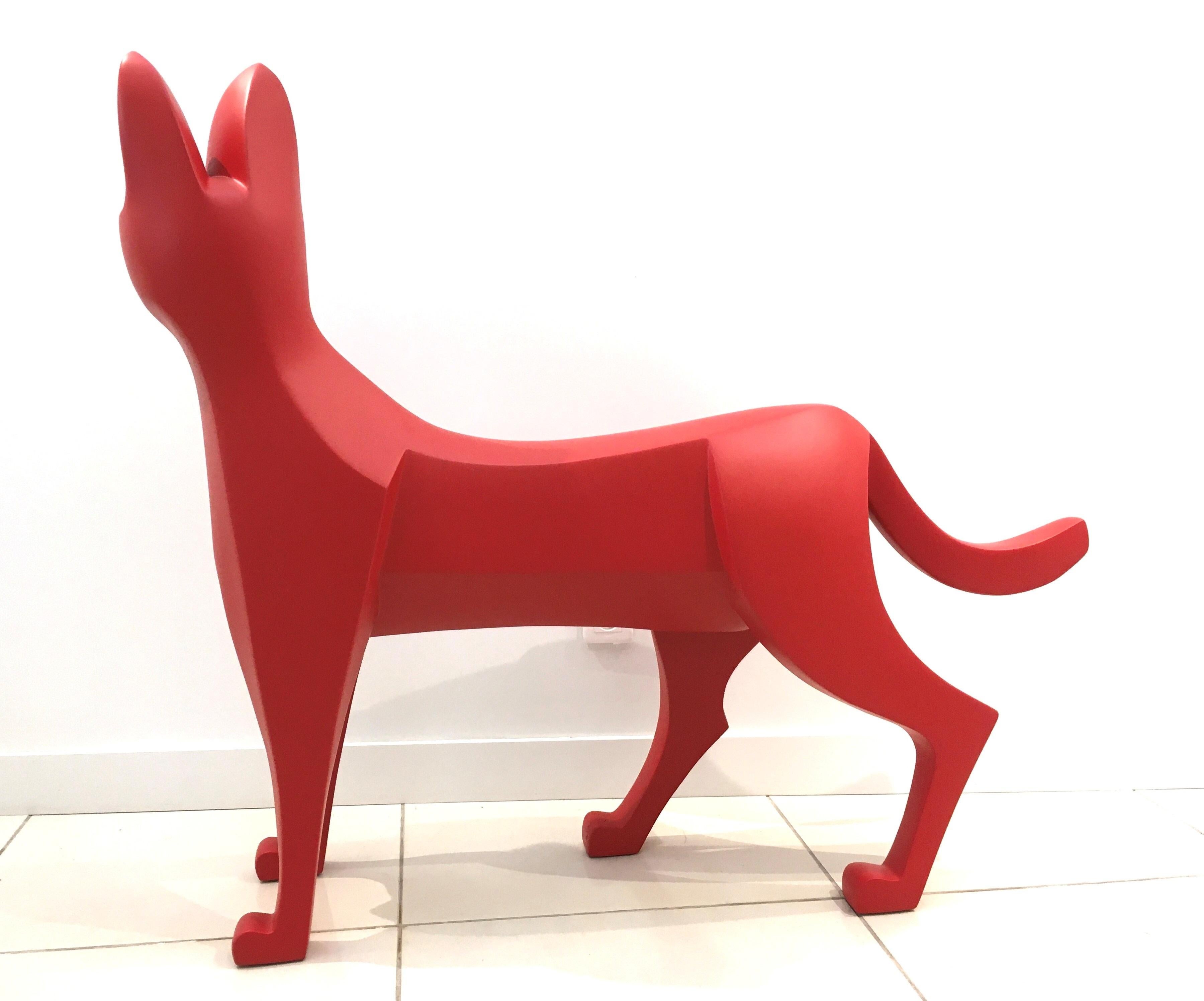 The Serval by Eric Valat - Sculpture and bench in colored polyester For Sale 4